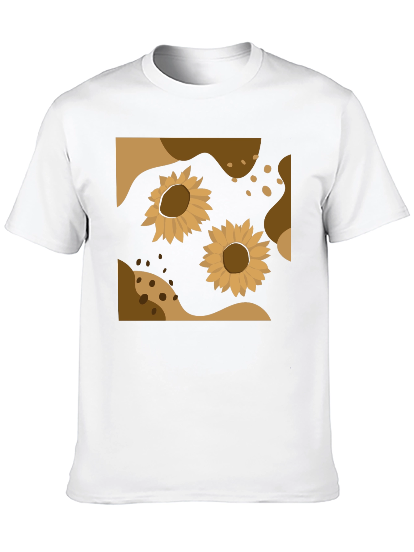 Sunflower Abstract Graphic Black Tee