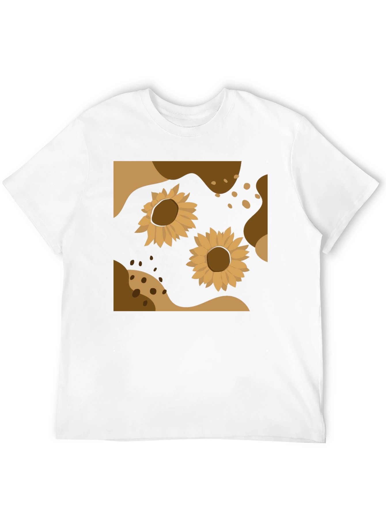 Sunflower Abstract Graphic Black Tee