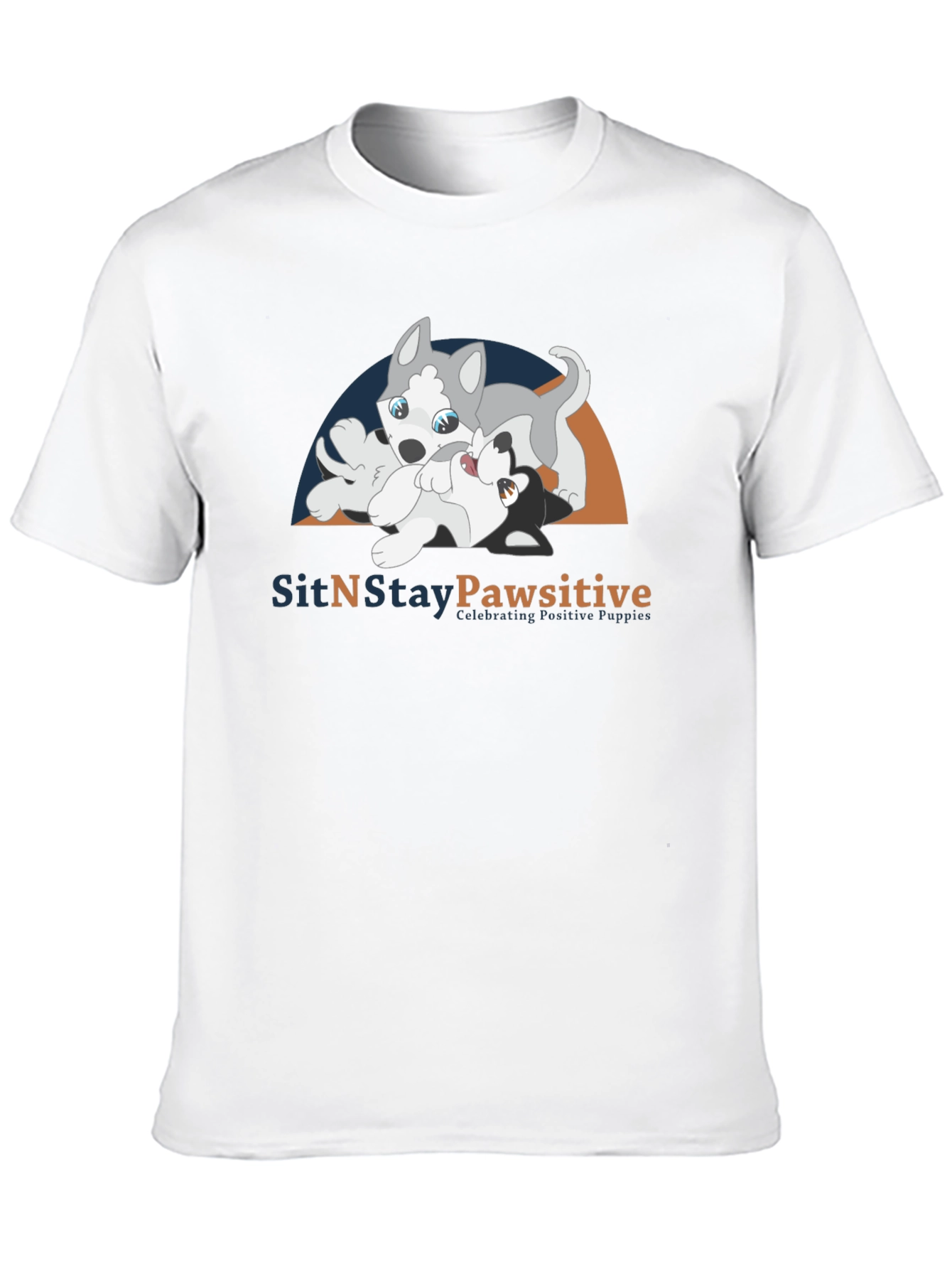SitNStay Pawsitive Black Cotton T-Shirt