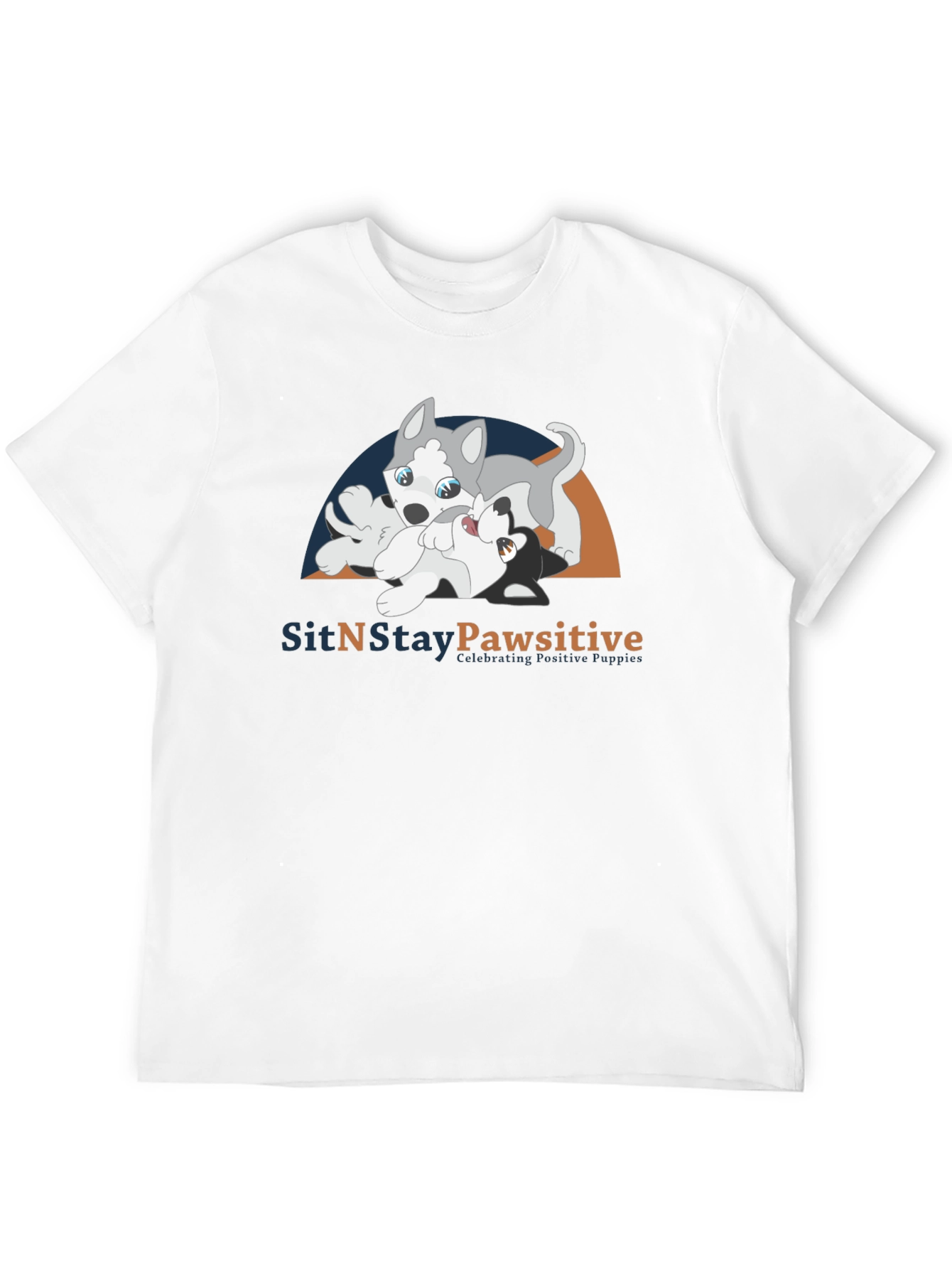 SitNStay Pawsitive Black Cotton T-Shirt
