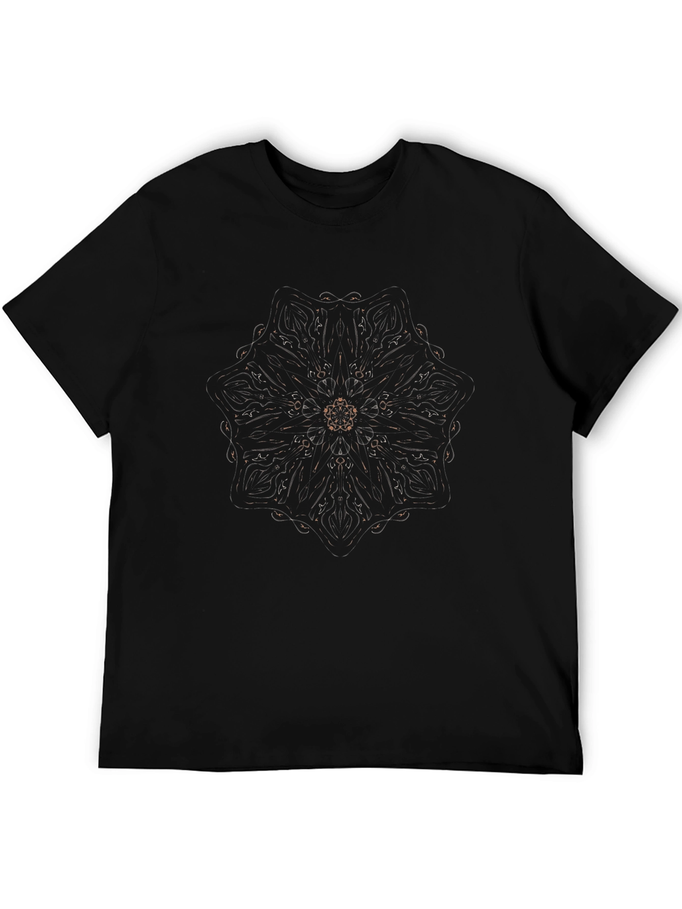 Mandala Print Black T-Shirt