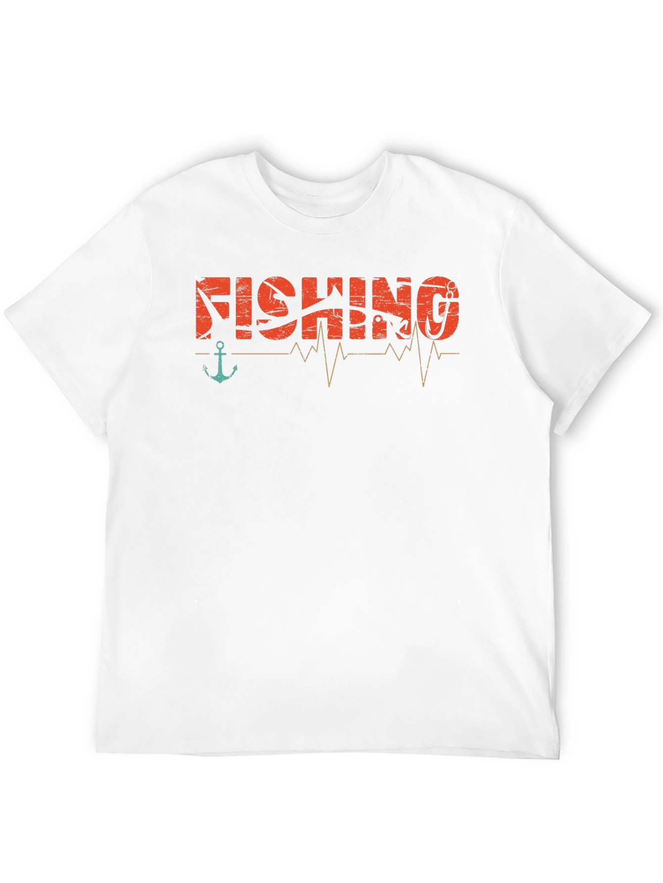 Fishing Heartbeat Graphic T-Shirt -  Angler Tee