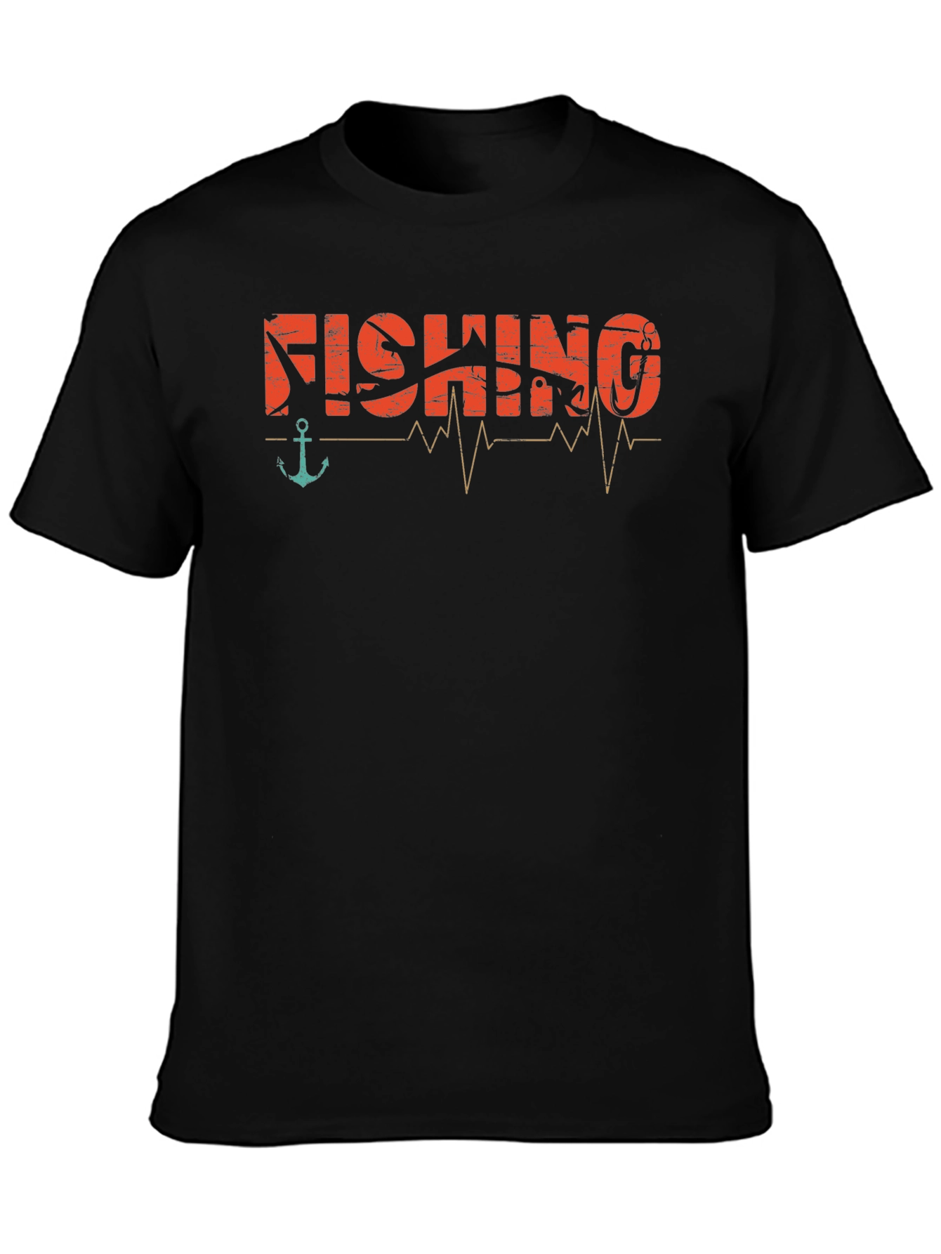 Fishing Heartbeat Graphic T-Shirt -  Angler Tee