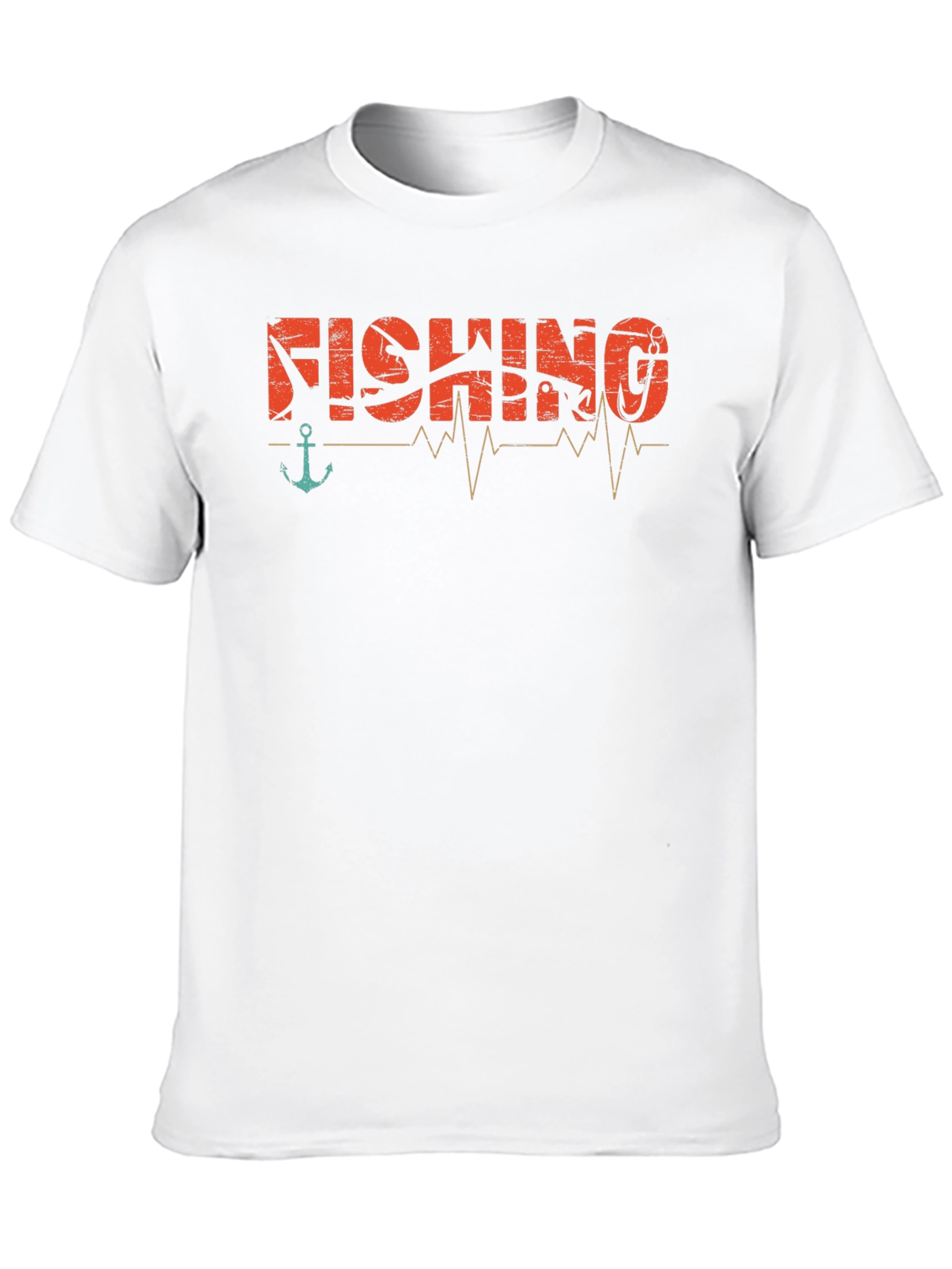 Fishing Heartbeat Graphic T-Shirt -  Angler Tee