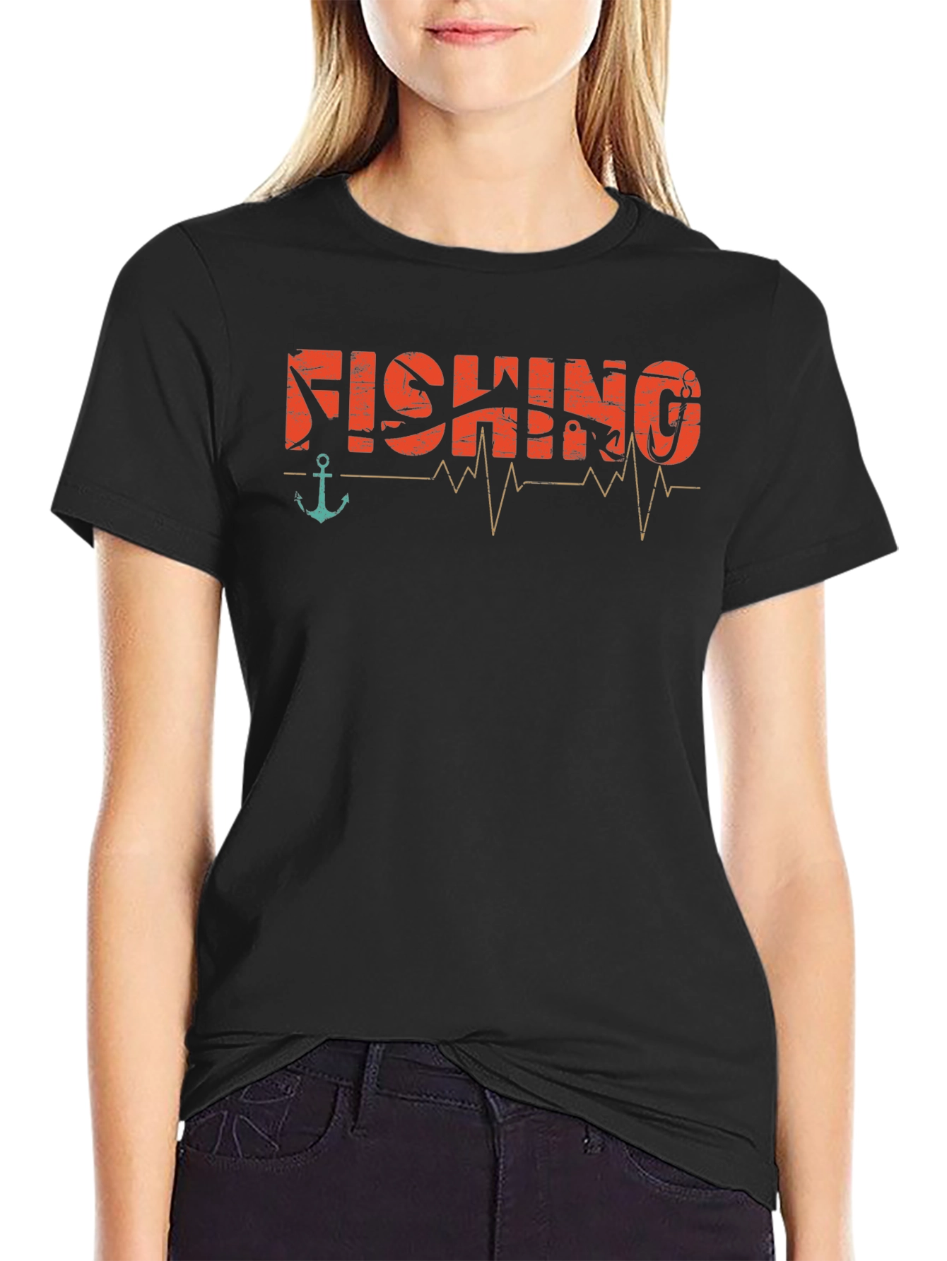 Fishing Heartbeat Graphic T-Shirt -  Angler Tee