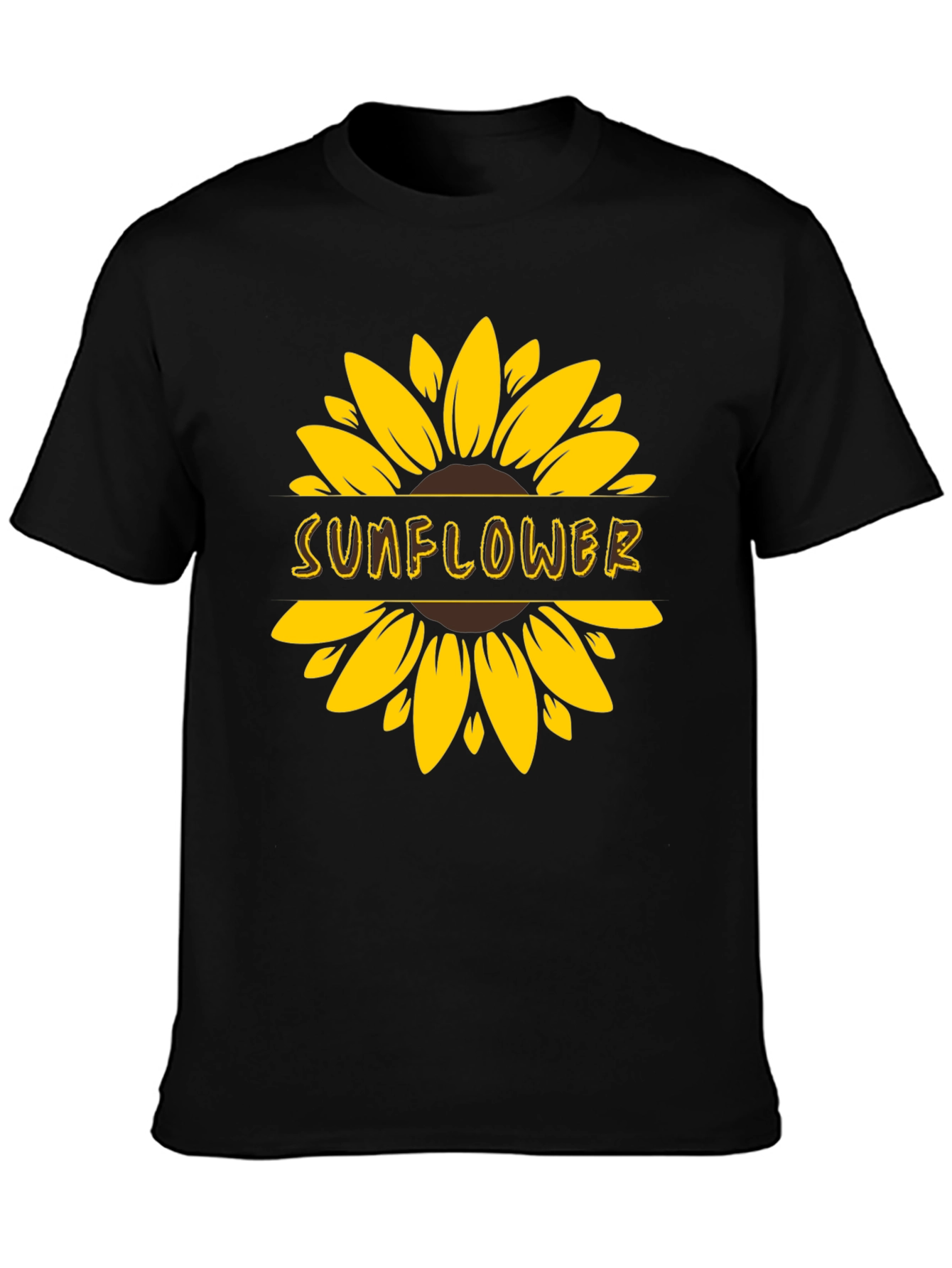 Sunflower Graphic Tee - Stylish Black Cotton T-Shirt