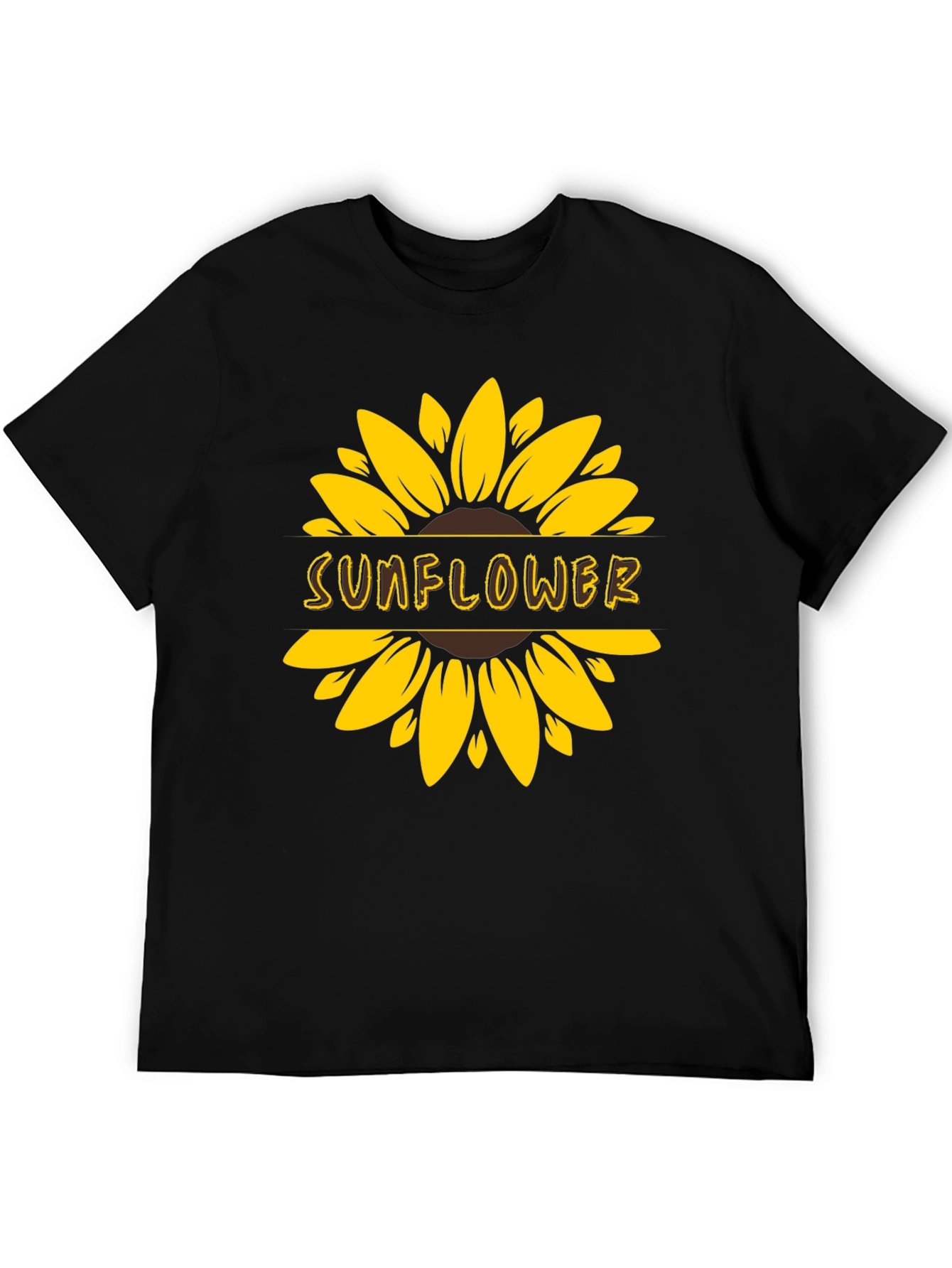 Sunflower Graphic Tee - Stylish Black Cotton T-Shirt