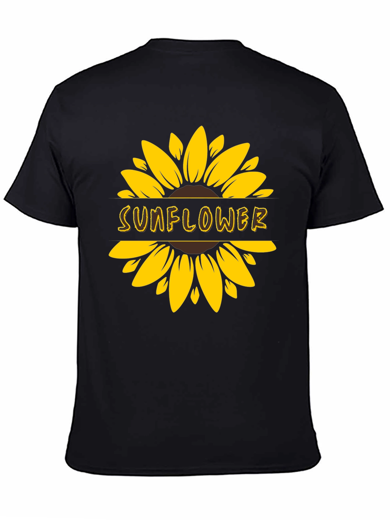 Sunflower Graphic Tee - Stylish Black Cotton T-Shirt