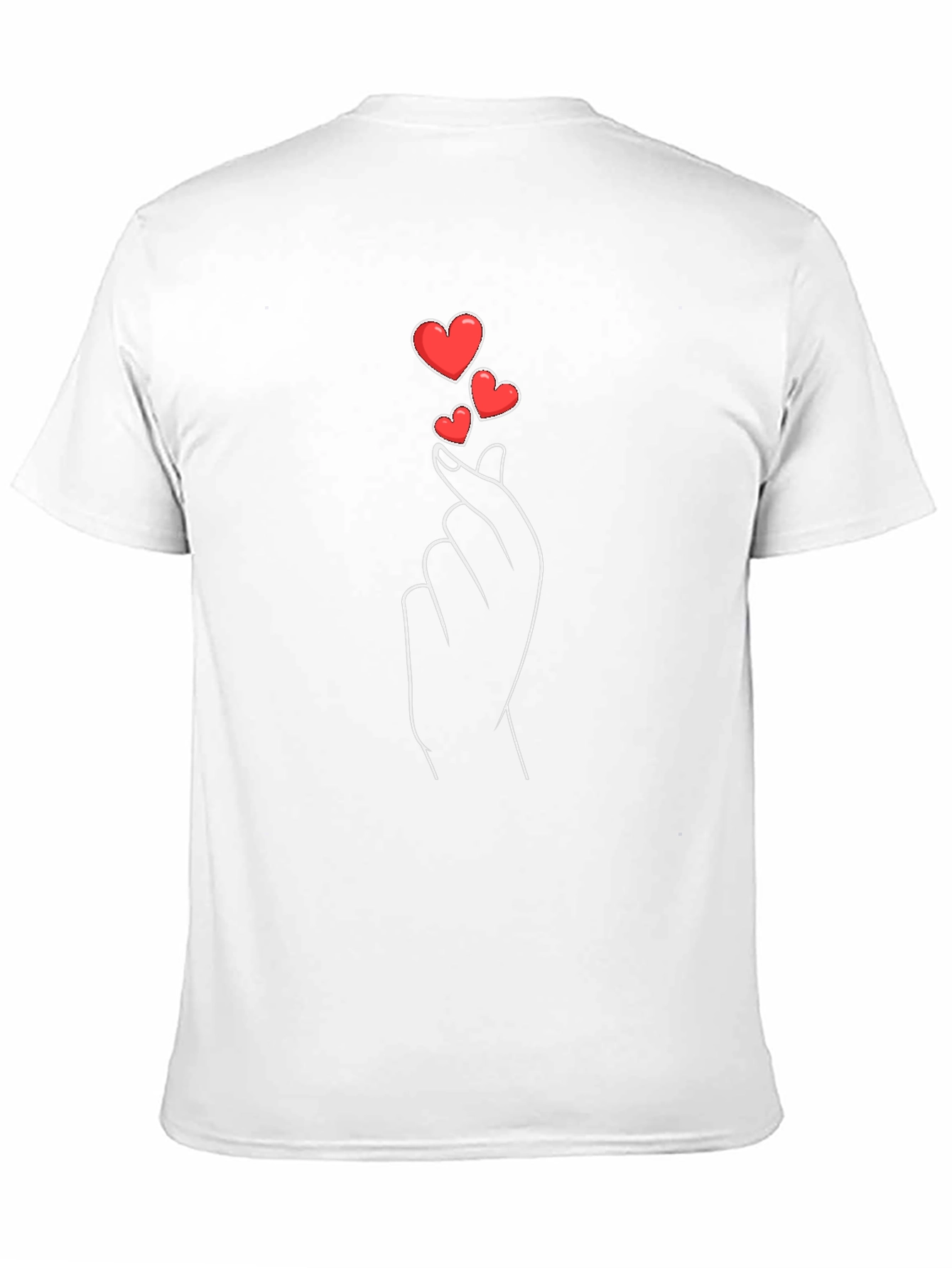 Heart Finger Love Gesture Graphic Tee - Black