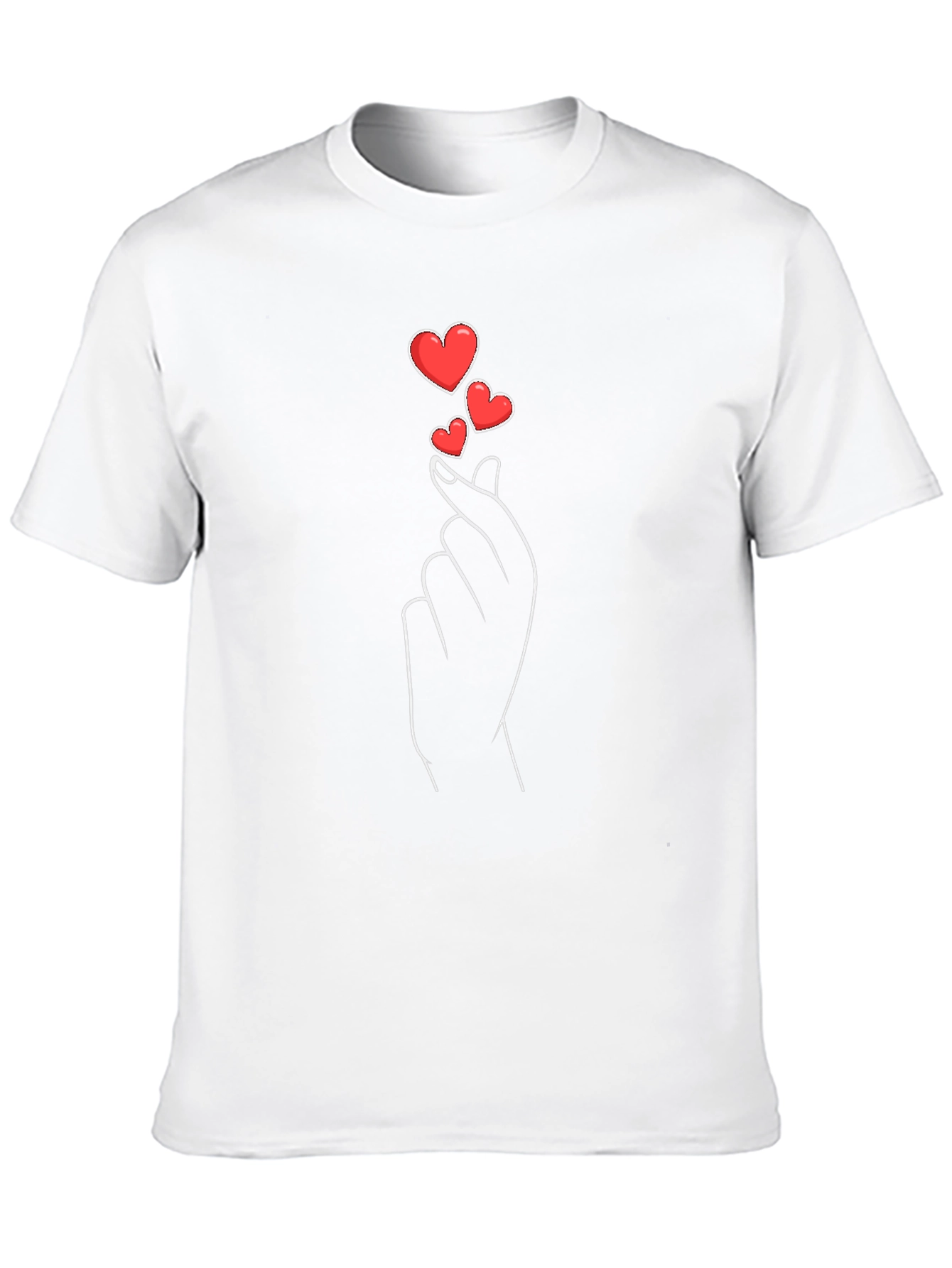 Heart Finger Love Gesture Graphic Tee - Black