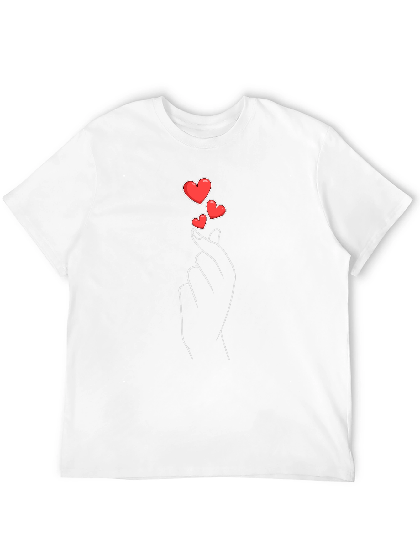 Heart Finger Love Gesture Graphic Tee - Black