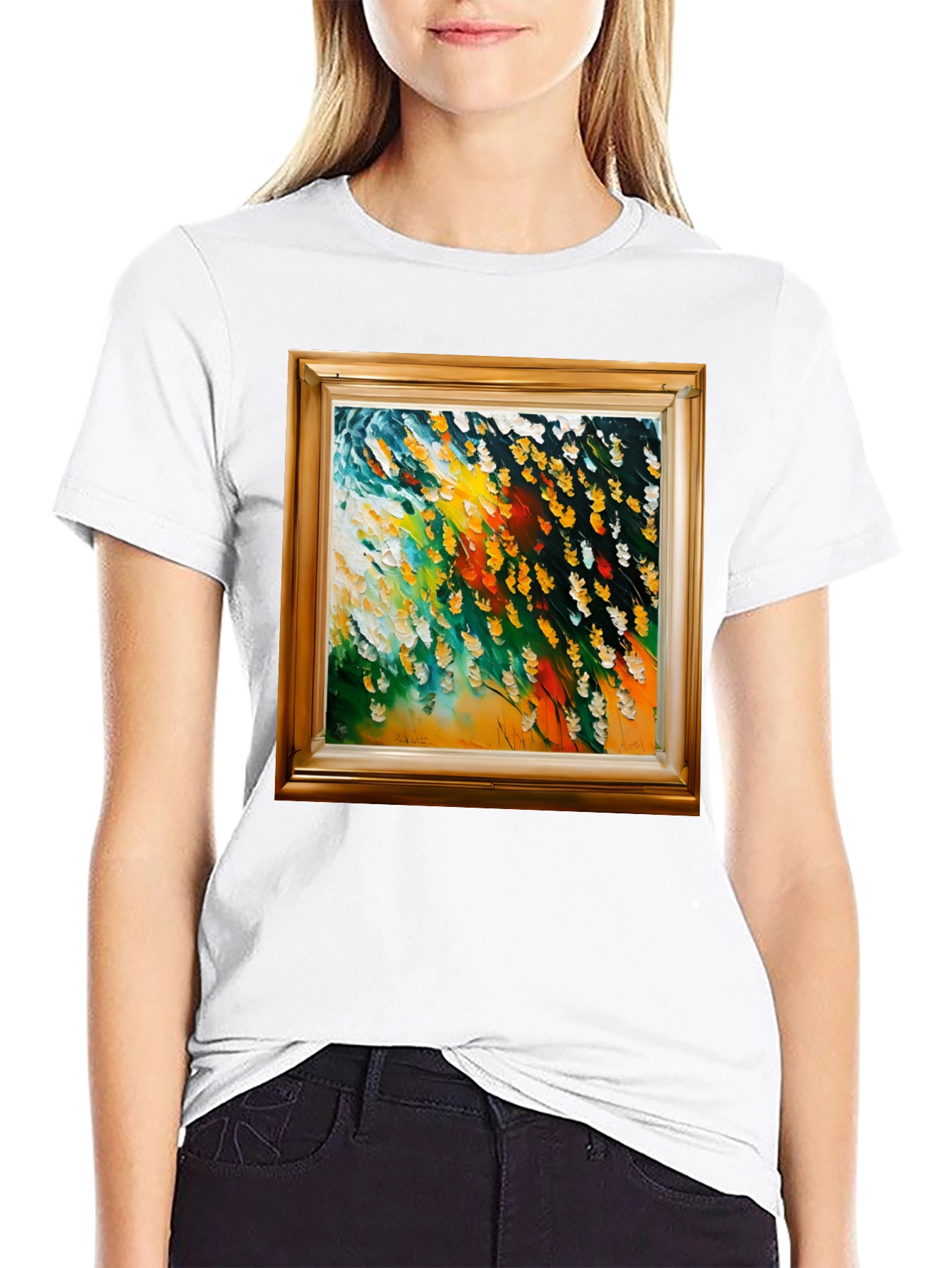Framed Art Graphic Tee - Contemporary Style