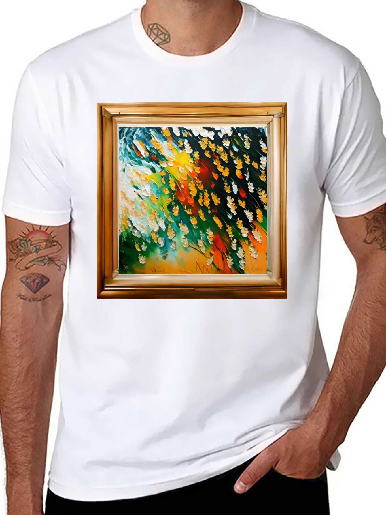 Framed Art Graphic Tee - Contemporary Style