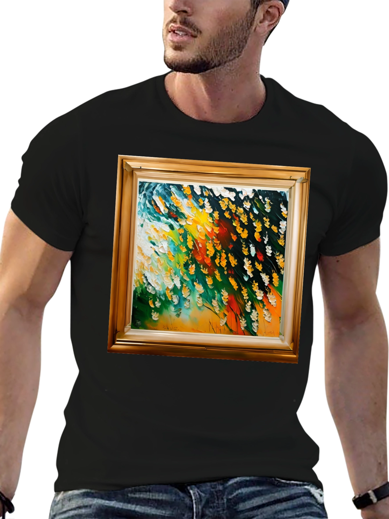 Framed Art Graphic Tee - Contemporary Style