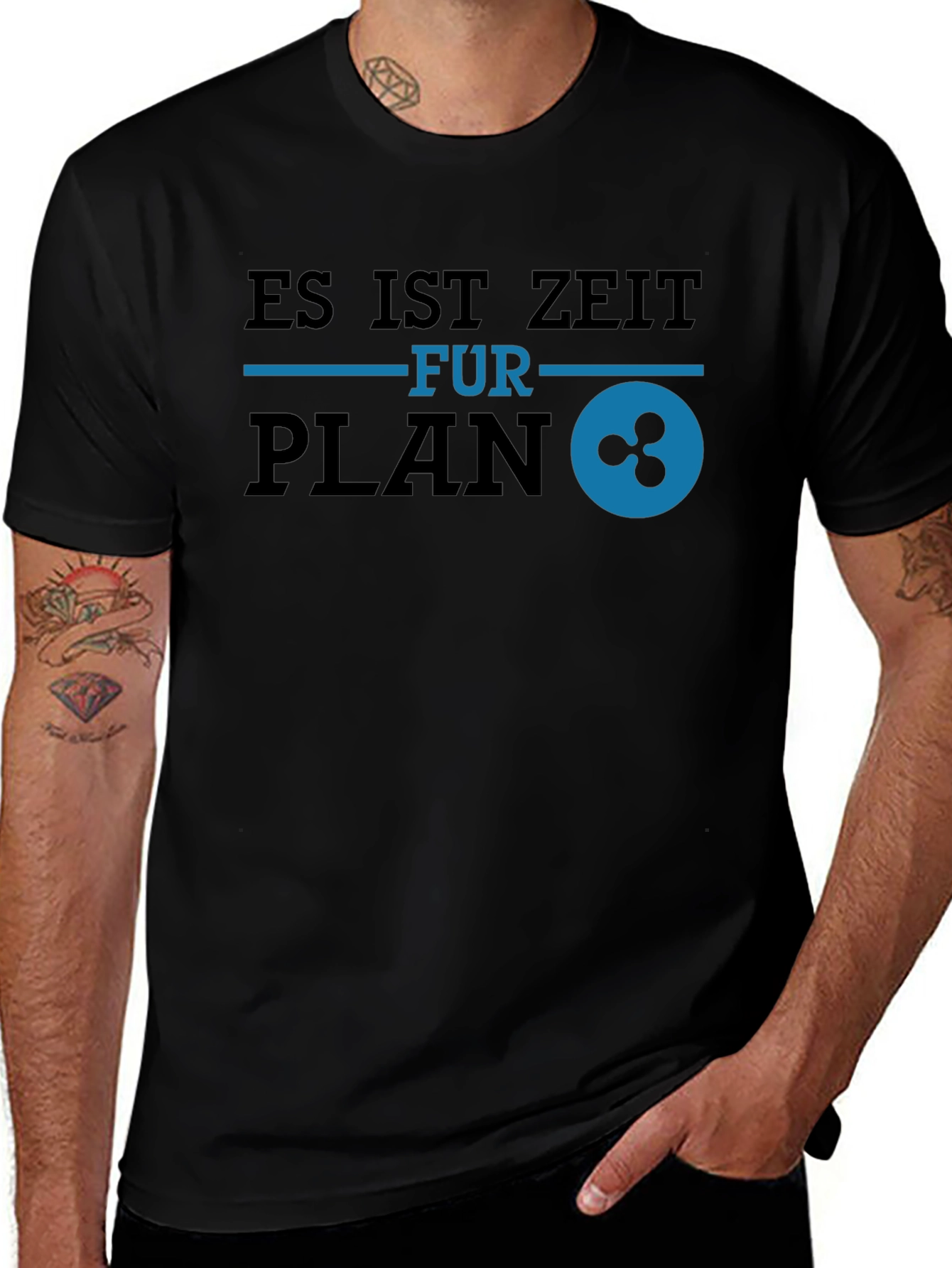 Es Ist Zeit Fur Plan Ripple Black T-Shirt