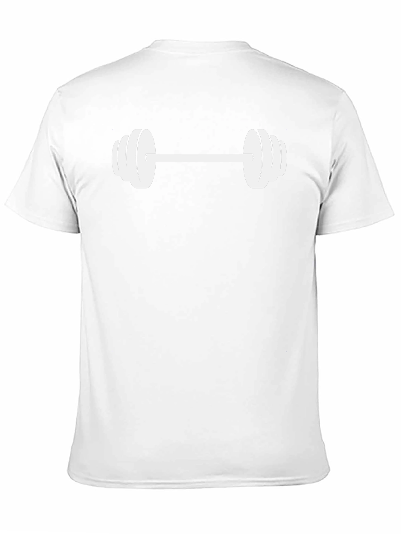 Black Graphic Tee with White Barbell Design