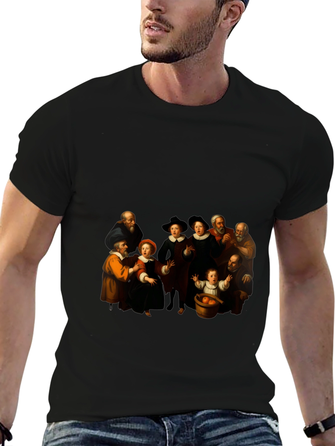 Renaissance Art Print Black T-Shirt