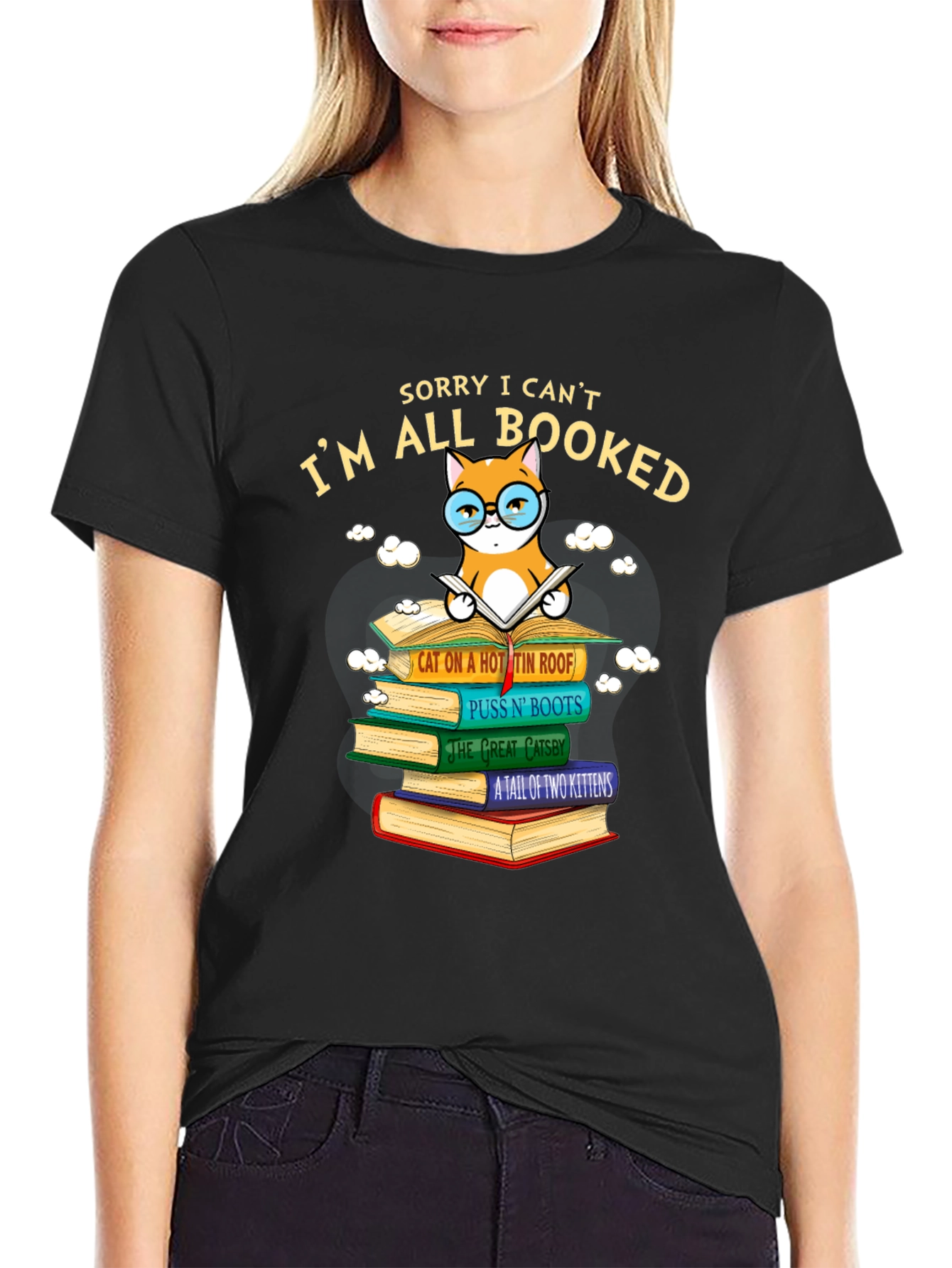 Im All Booked Cat Lover T-Shirt