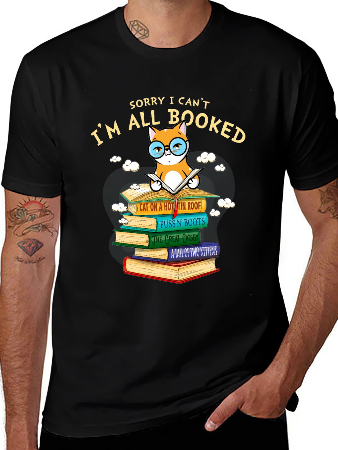 Im All Booked Cat Lover T-Shirt