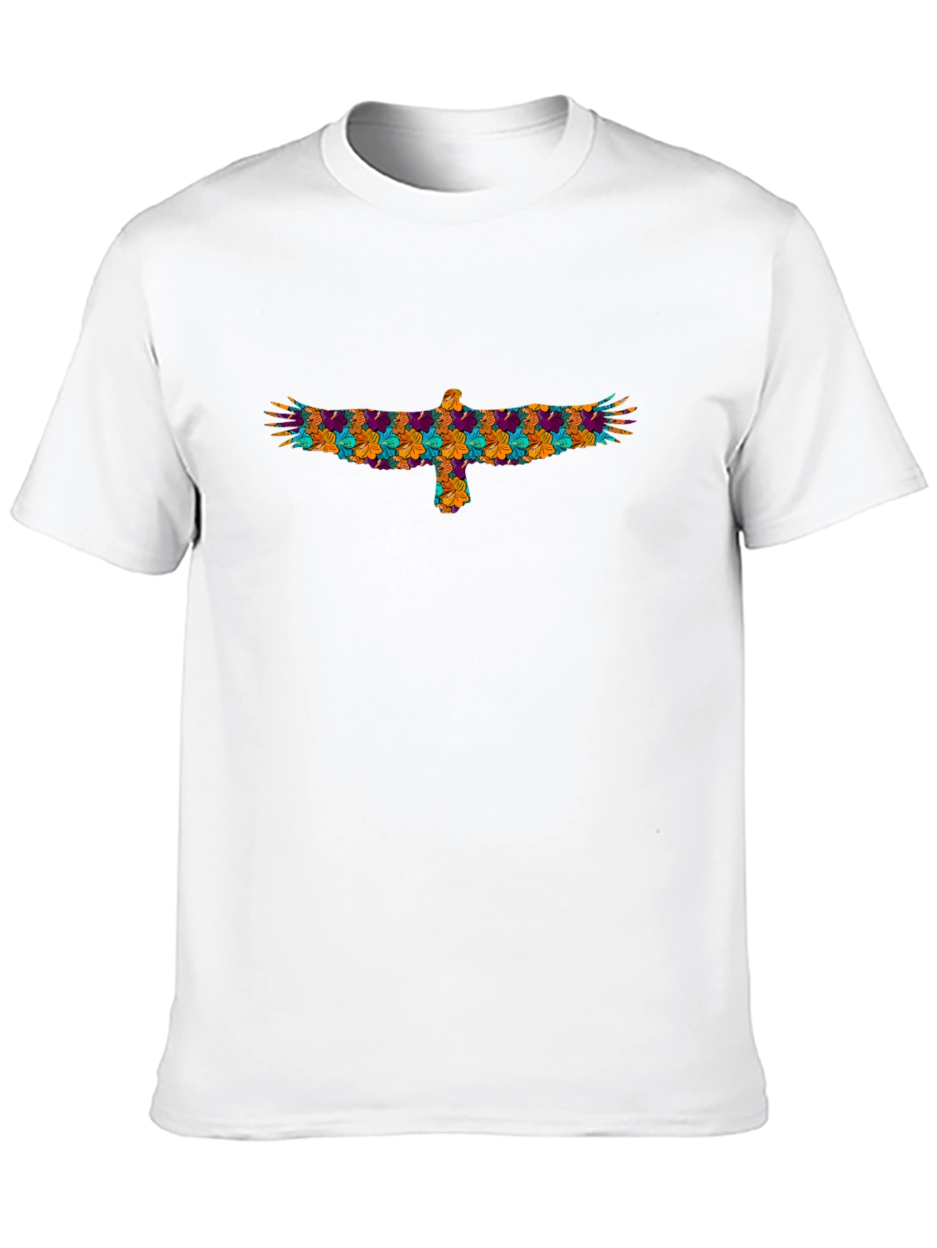 Floral Eagle Graphic Black T-Shirt