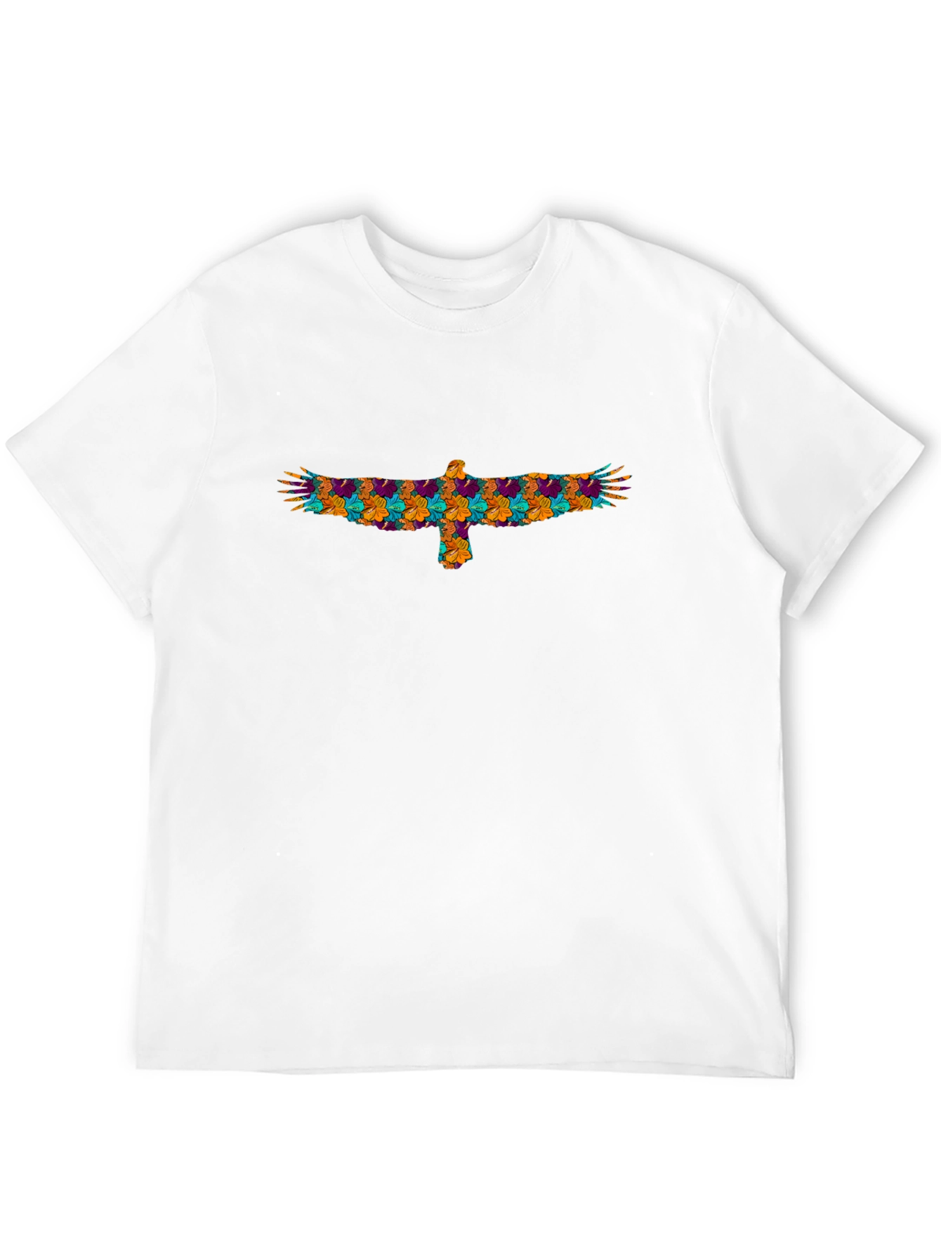 Floral Eagle Graphic Black T-Shirt