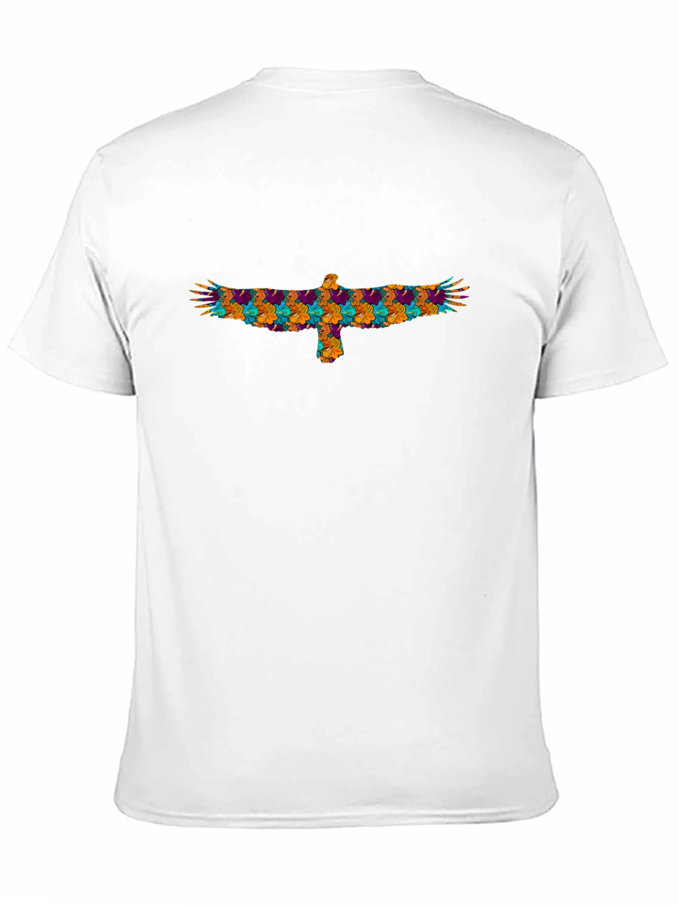 Floral Eagle Graphic Black T-Shirt