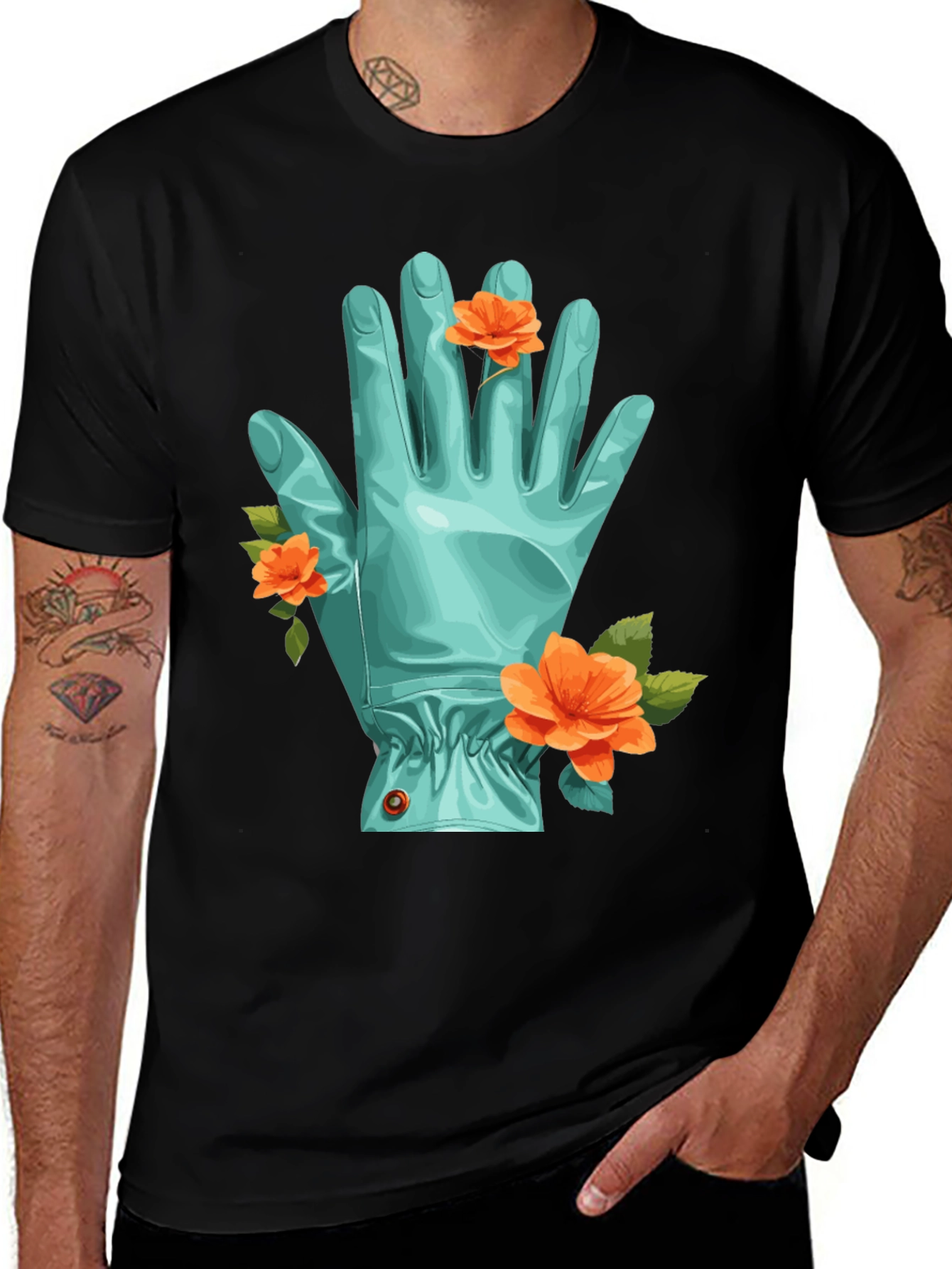 Floral Garden Glove Graphic Tee