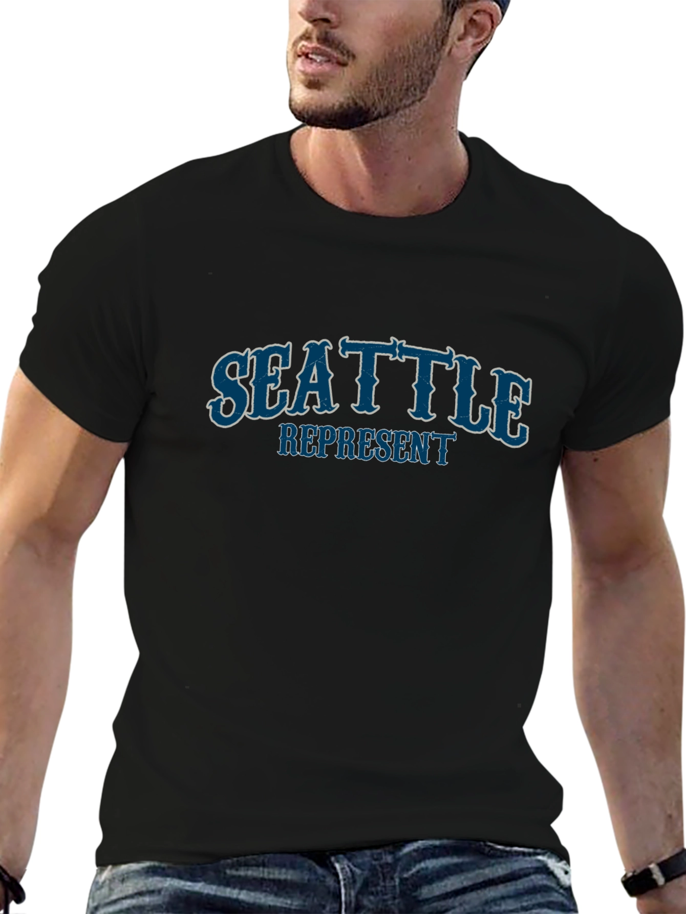 Seattle Represent Graphic T-Shirt - Black