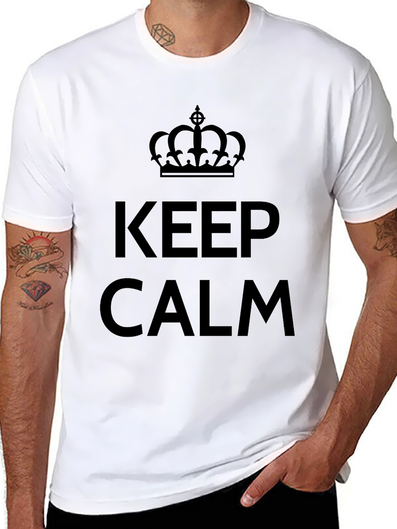 Keep Calm Crown Graphic Tee - Black