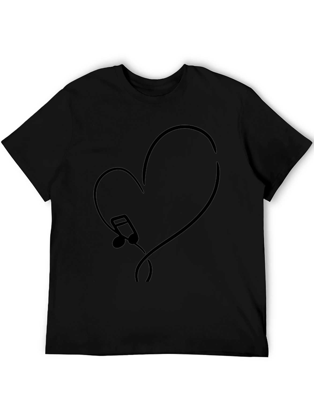 Heart Music Note Graphic T-Shirt