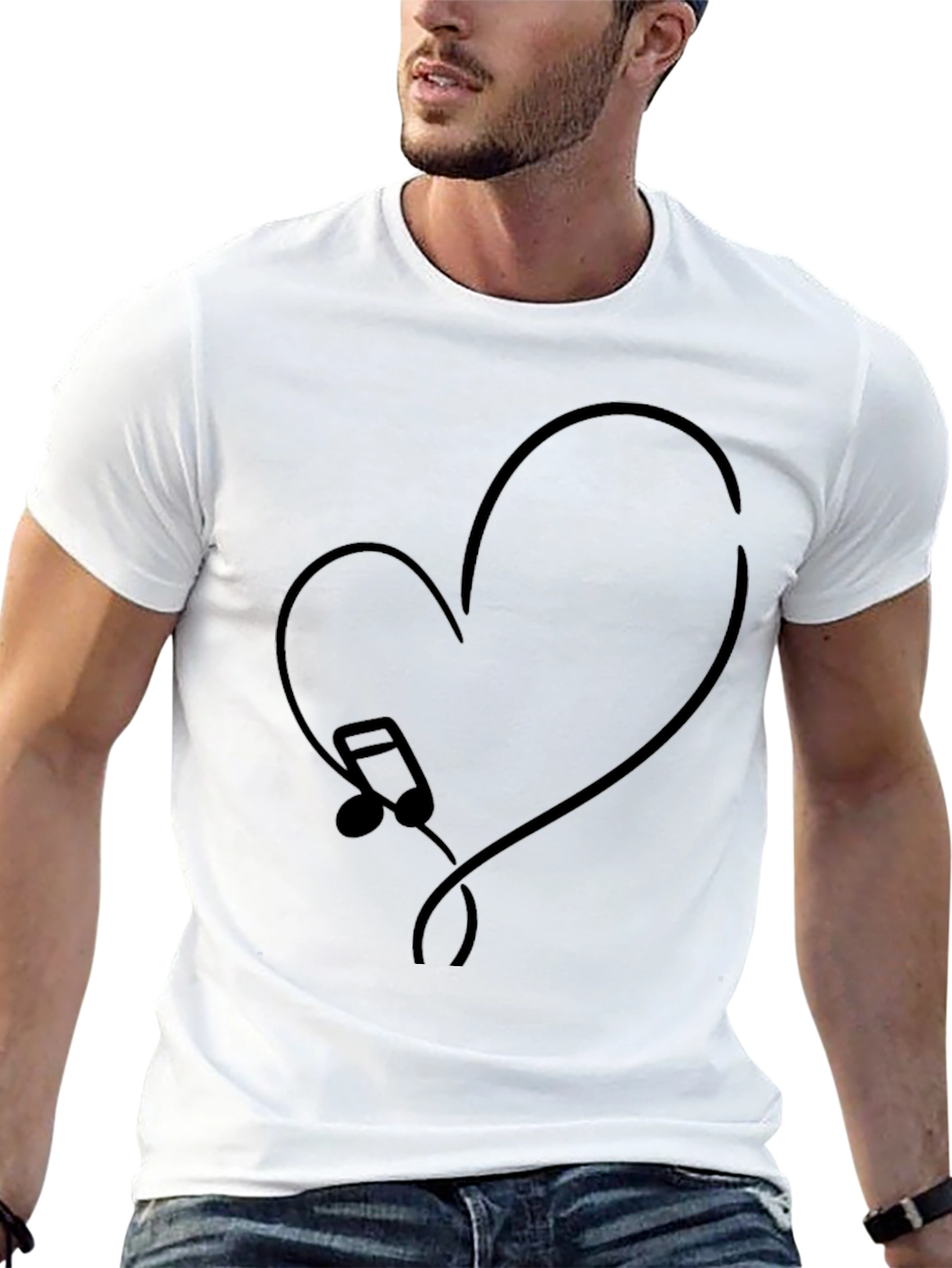 Heart Music Note Graphic T-Shirt