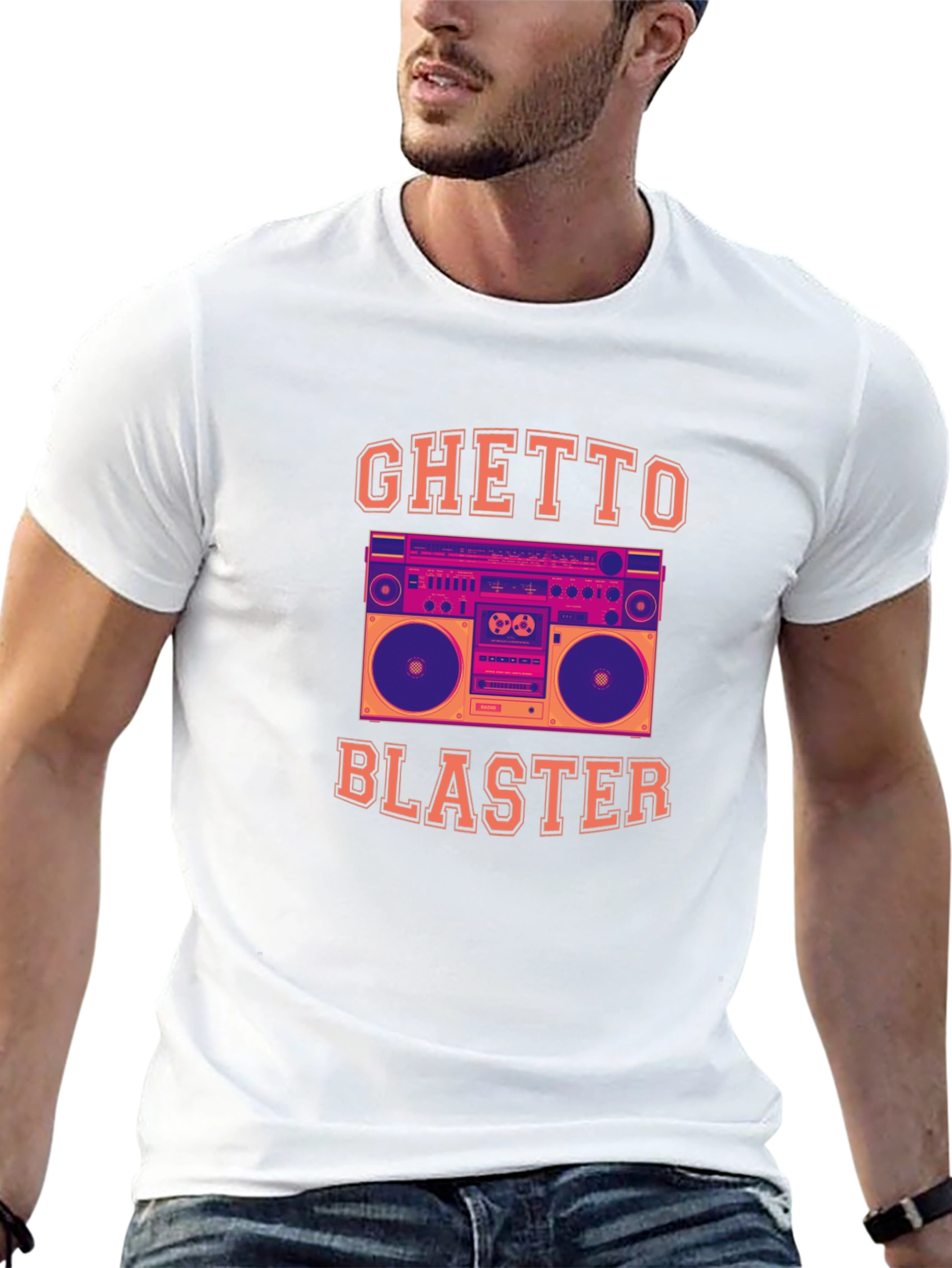 Ghetto Blaster Graphic Tee - Retro Boombox T-Shirt