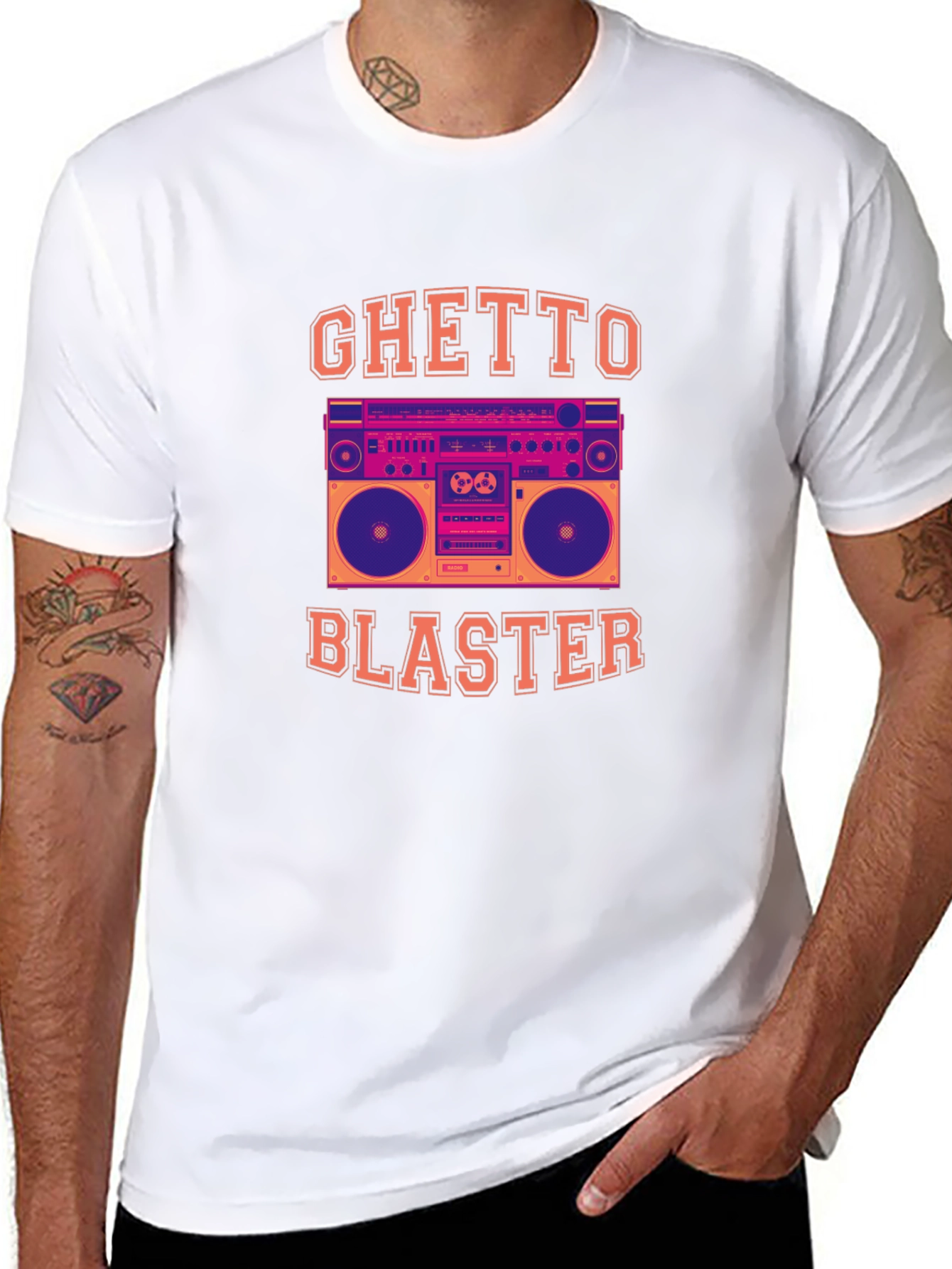 Ghetto Blaster Graphic Tee - Retro Boombox T-Shirt