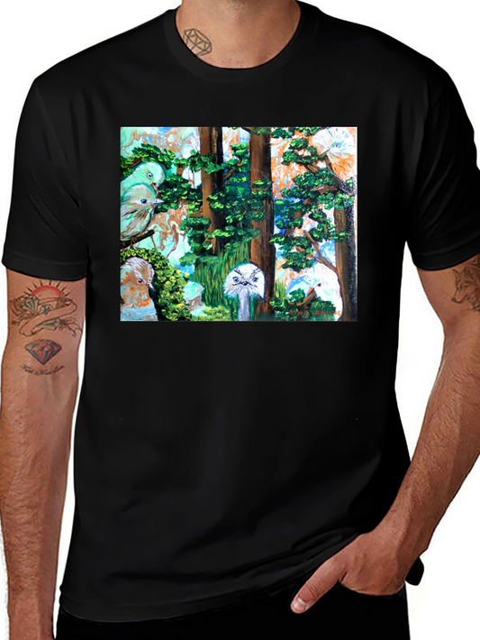 Abstract Bird & Tree Art Graphic Tee