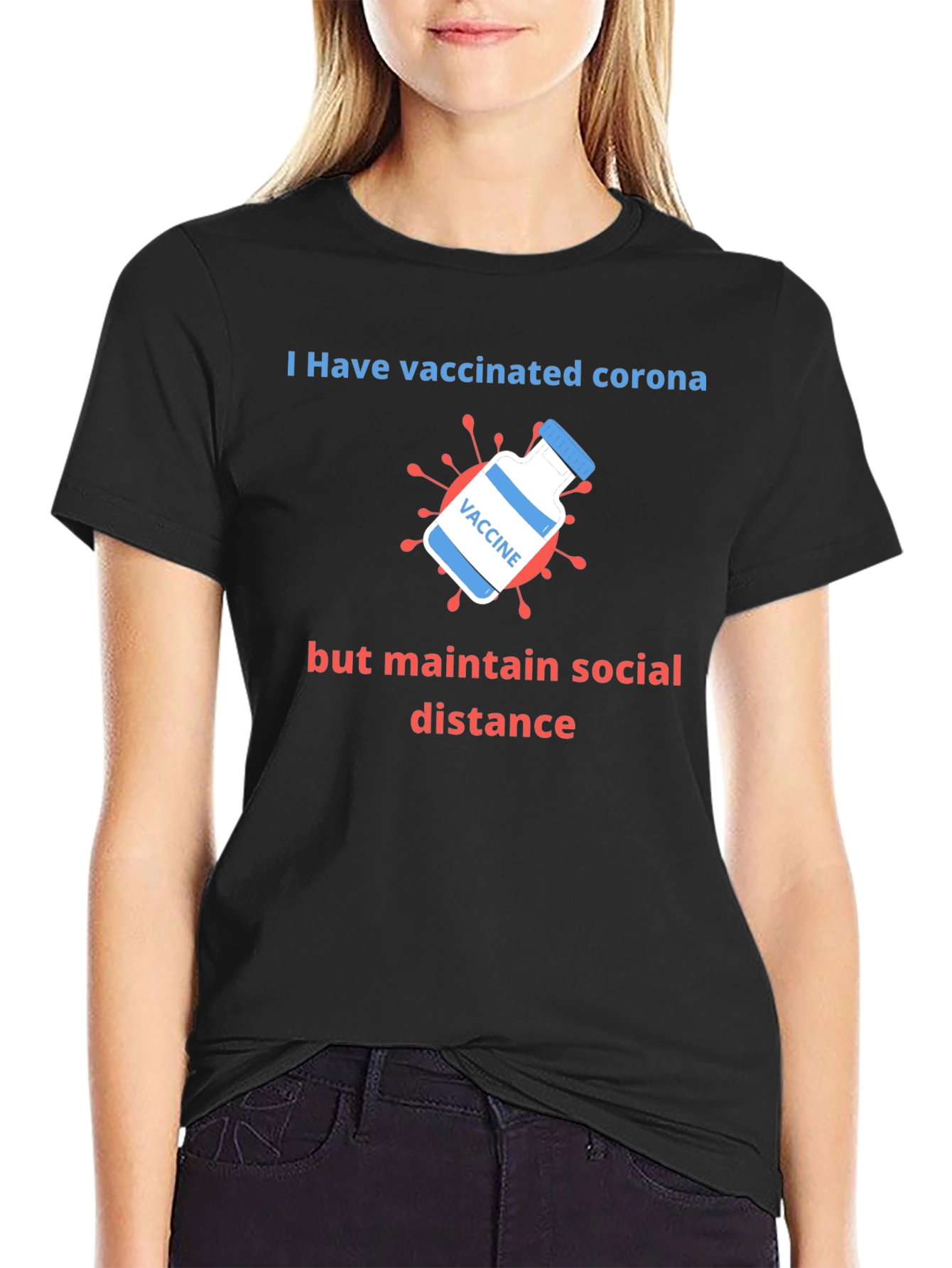 Vaccinated Corona Social Distance T-Shirt