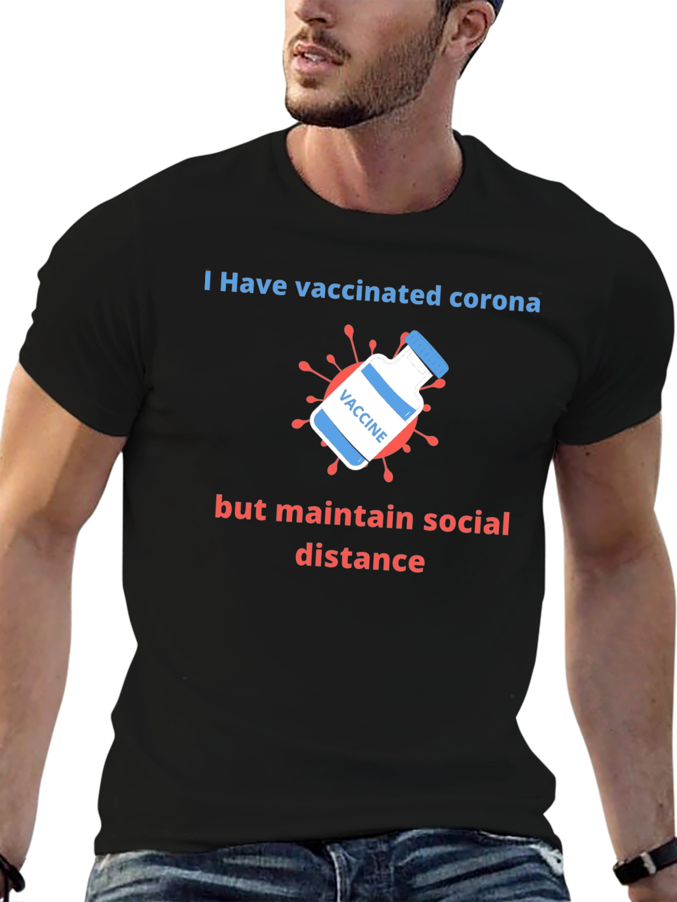 Vaccinated Corona Social Distance T-Shirt