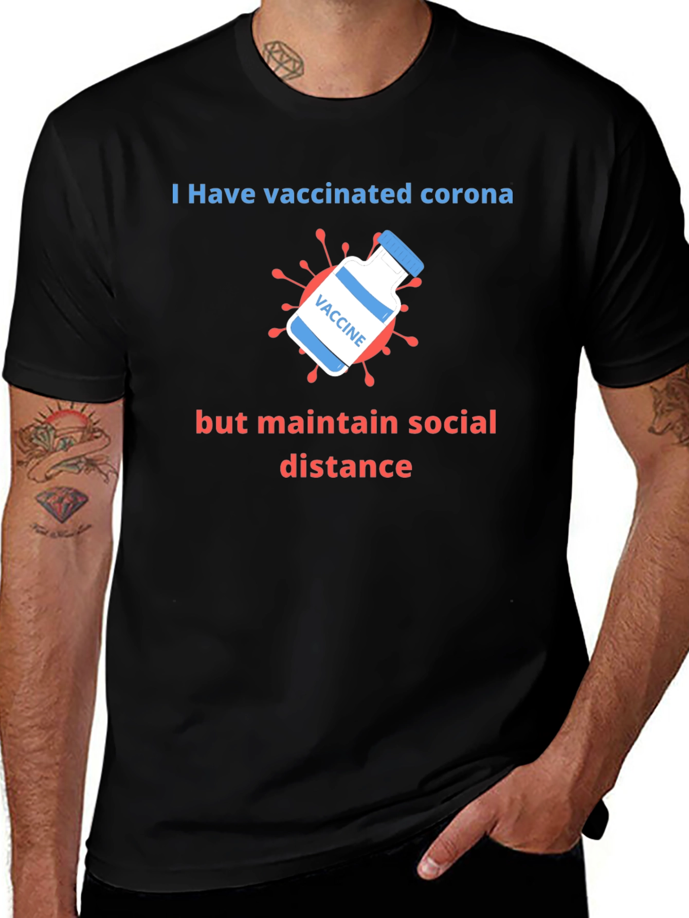 Vaccinated Corona Social Distance T-Shirt