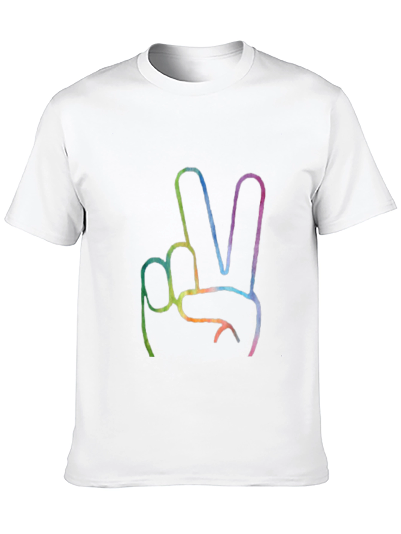 Peace Sign Graphic T-Shirt - Black Crew Neck Tee