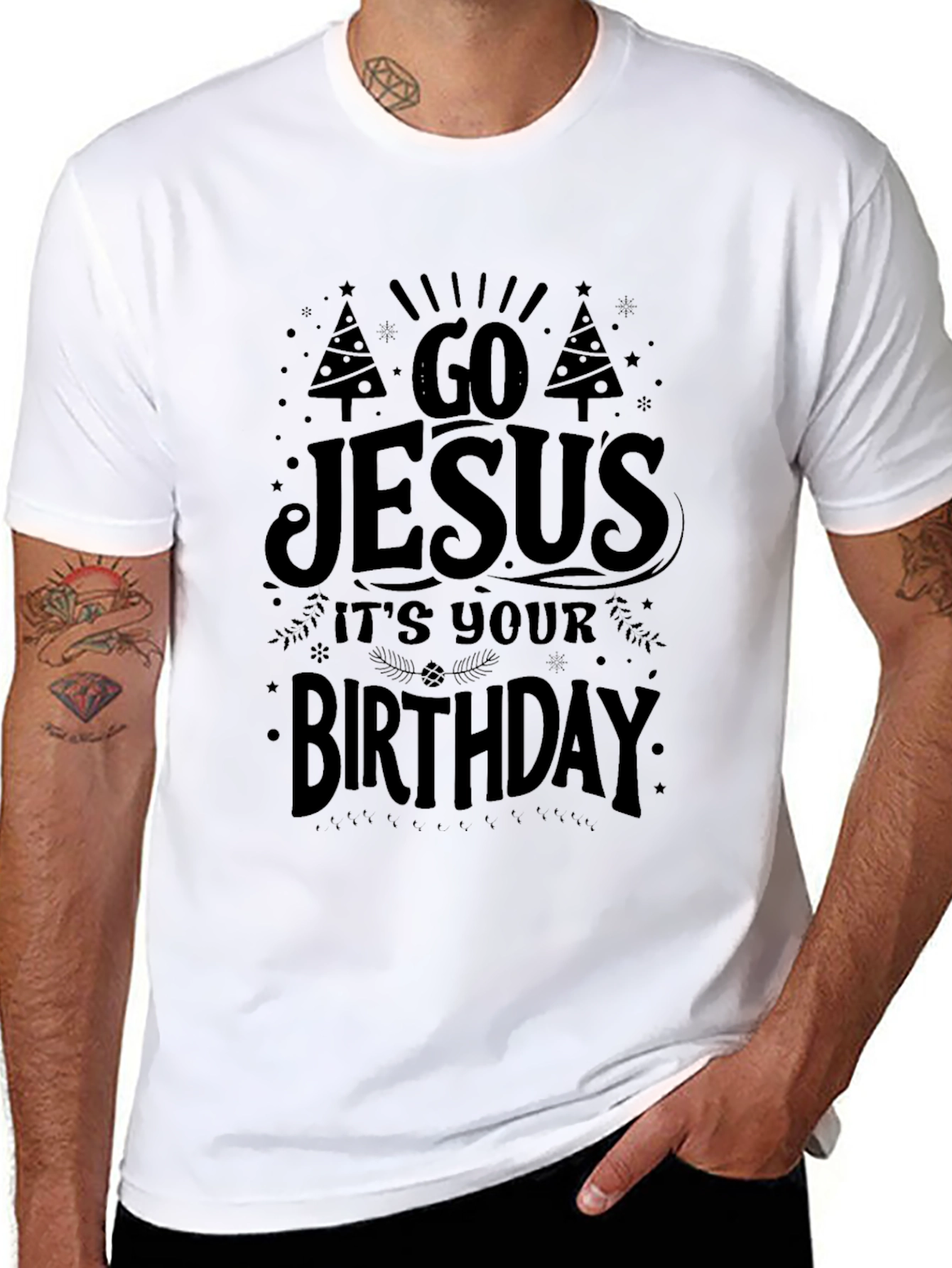 Go Jesus Its Your Birthday Black Graphic Tee