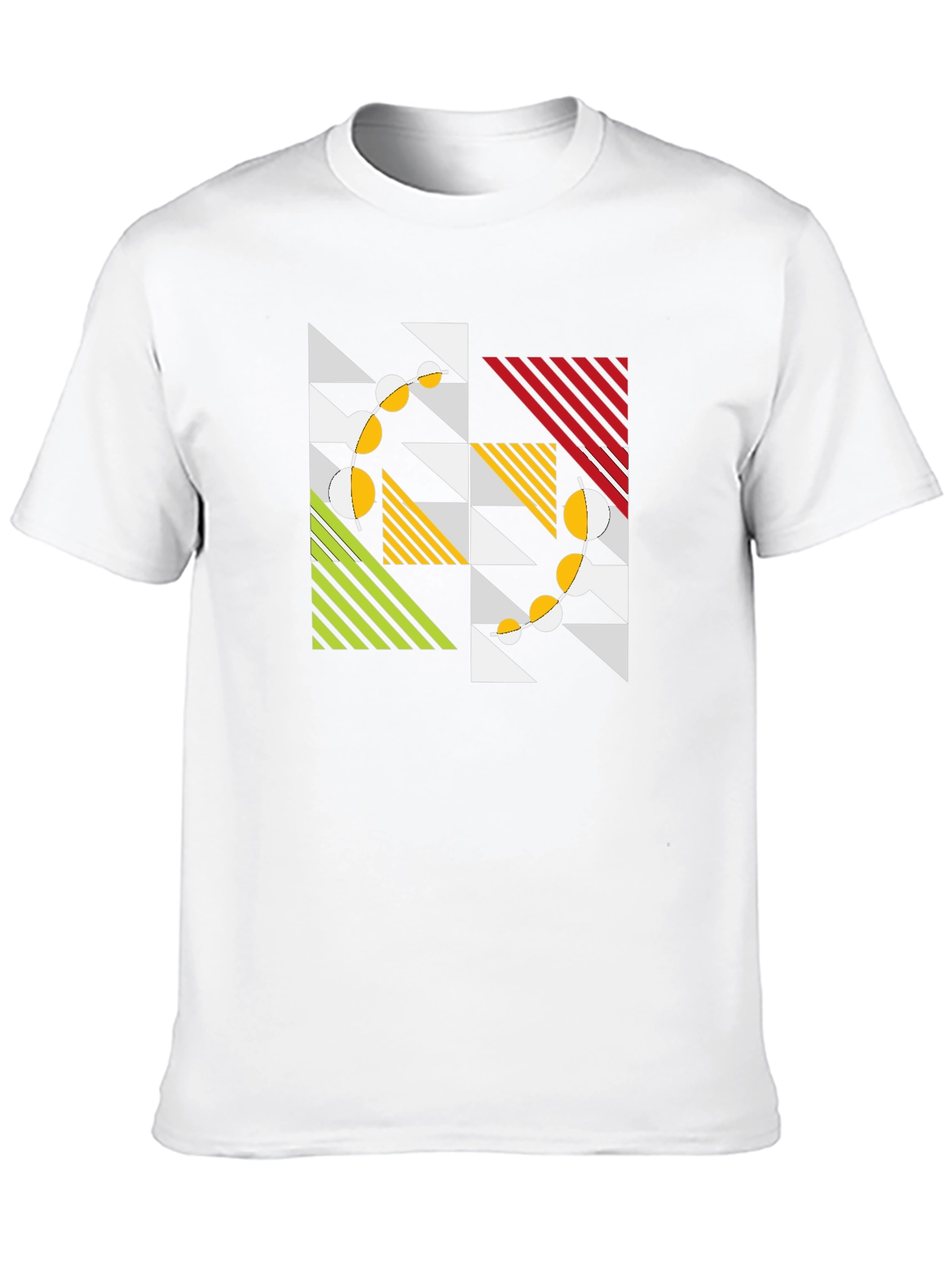 Geometric Pattern Black T-Shirt - Modern Art Style