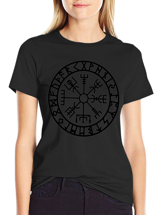Vegvisir Compass T-Shirt - Viking Runes Graphic Tee