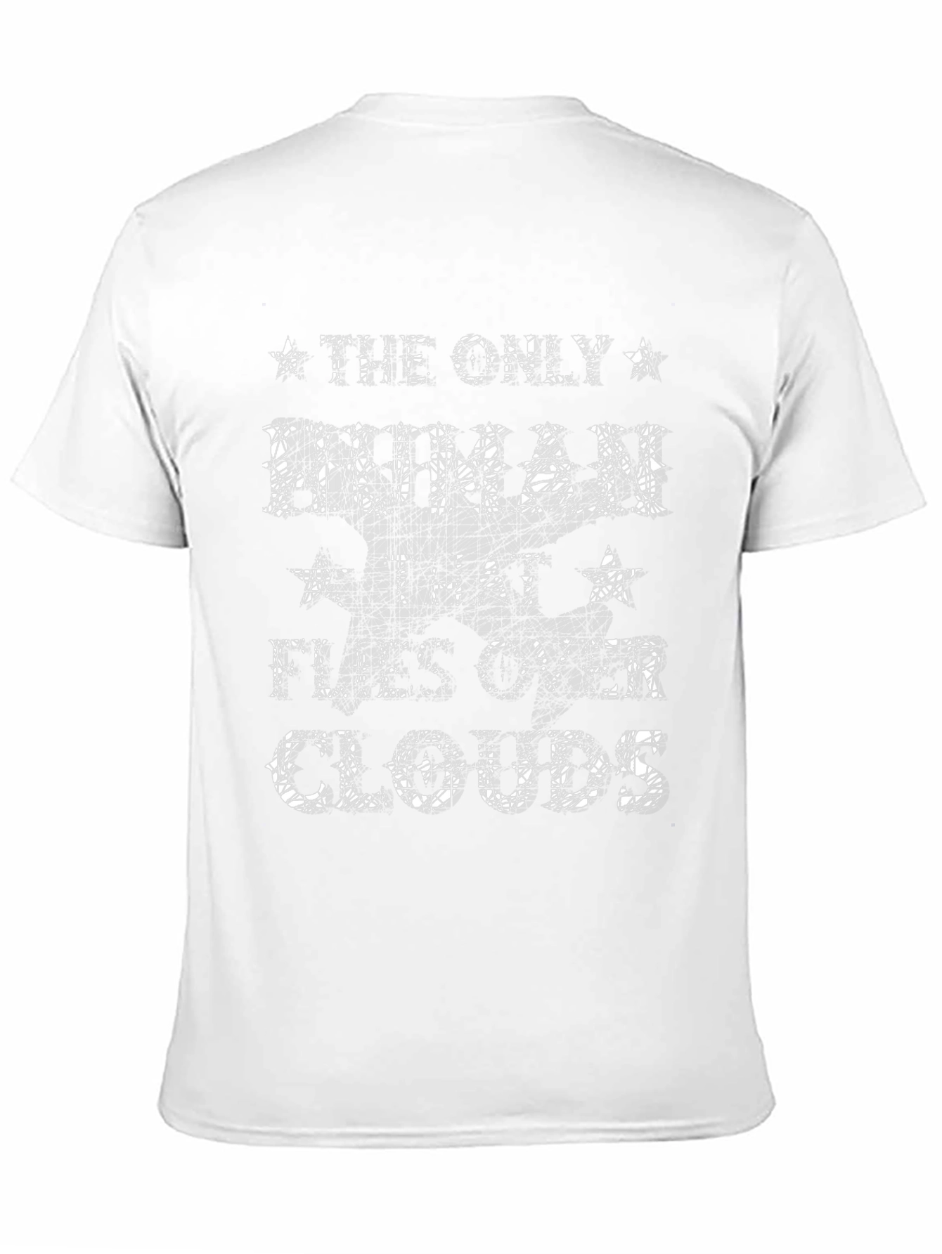 Human Flies Over Clouds Black Graphic Tee