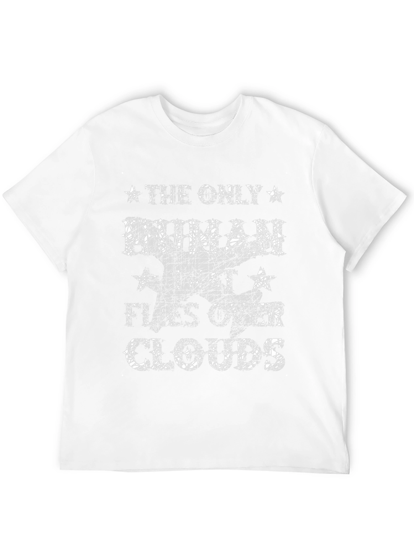 Human Flies Over Clouds Black Graphic Tee
