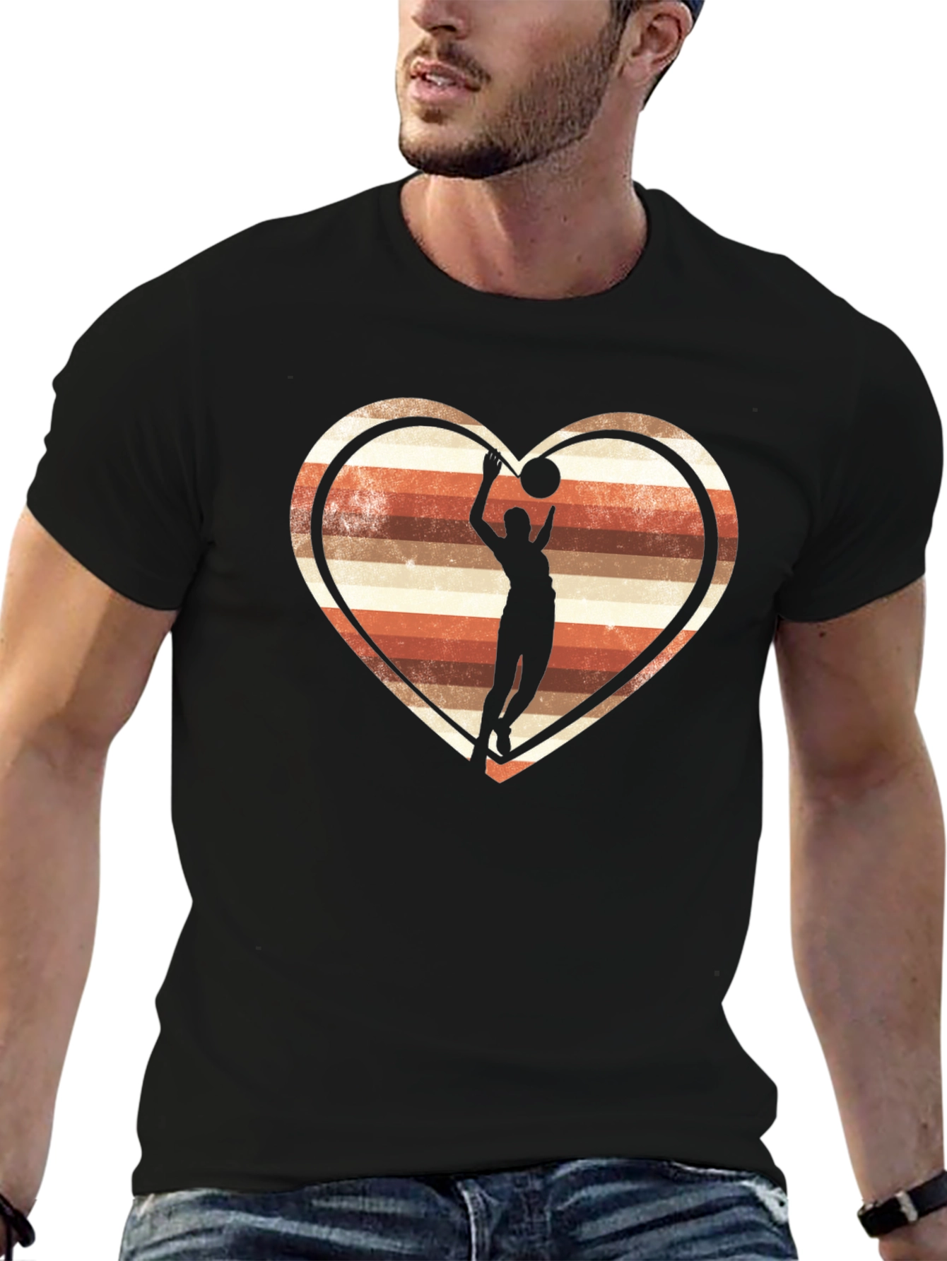 Basketball Heart T-Shirt - Retro Design