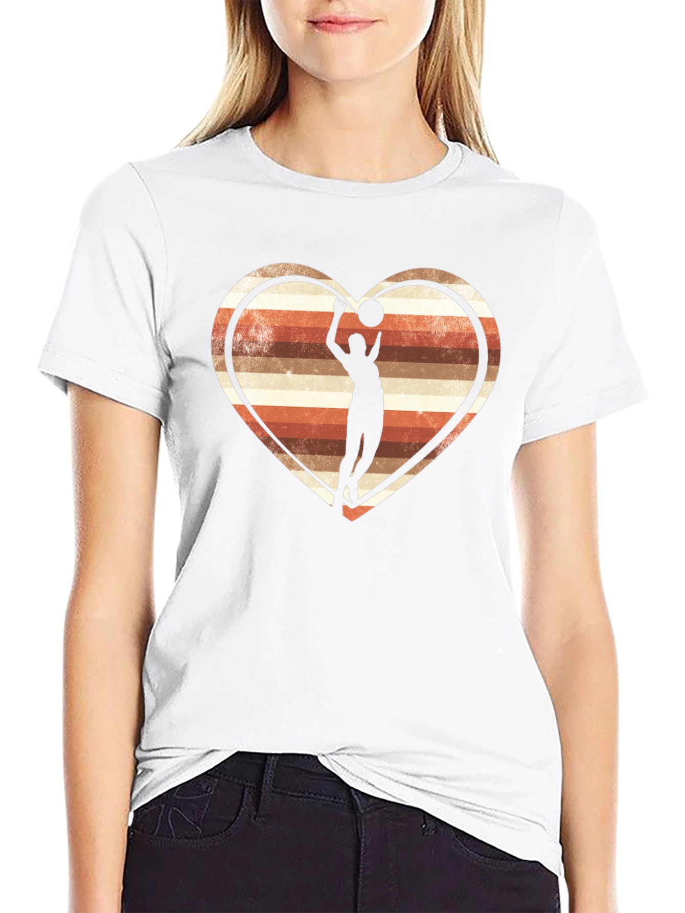 Basketball Heart T-Shirt - Retro Design
