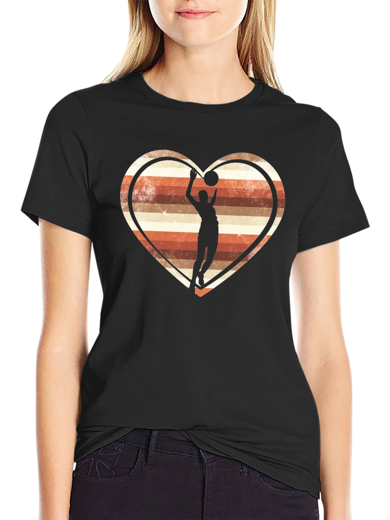 Basketball Heart T-Shirt - Retro Design