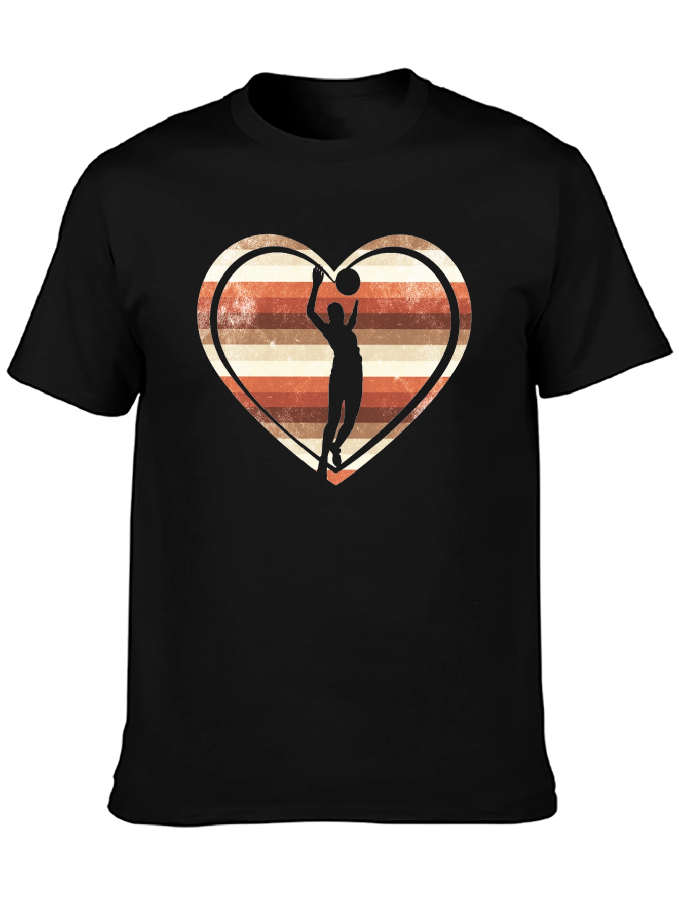 Basketball Heart T-Shirt - Retro Design