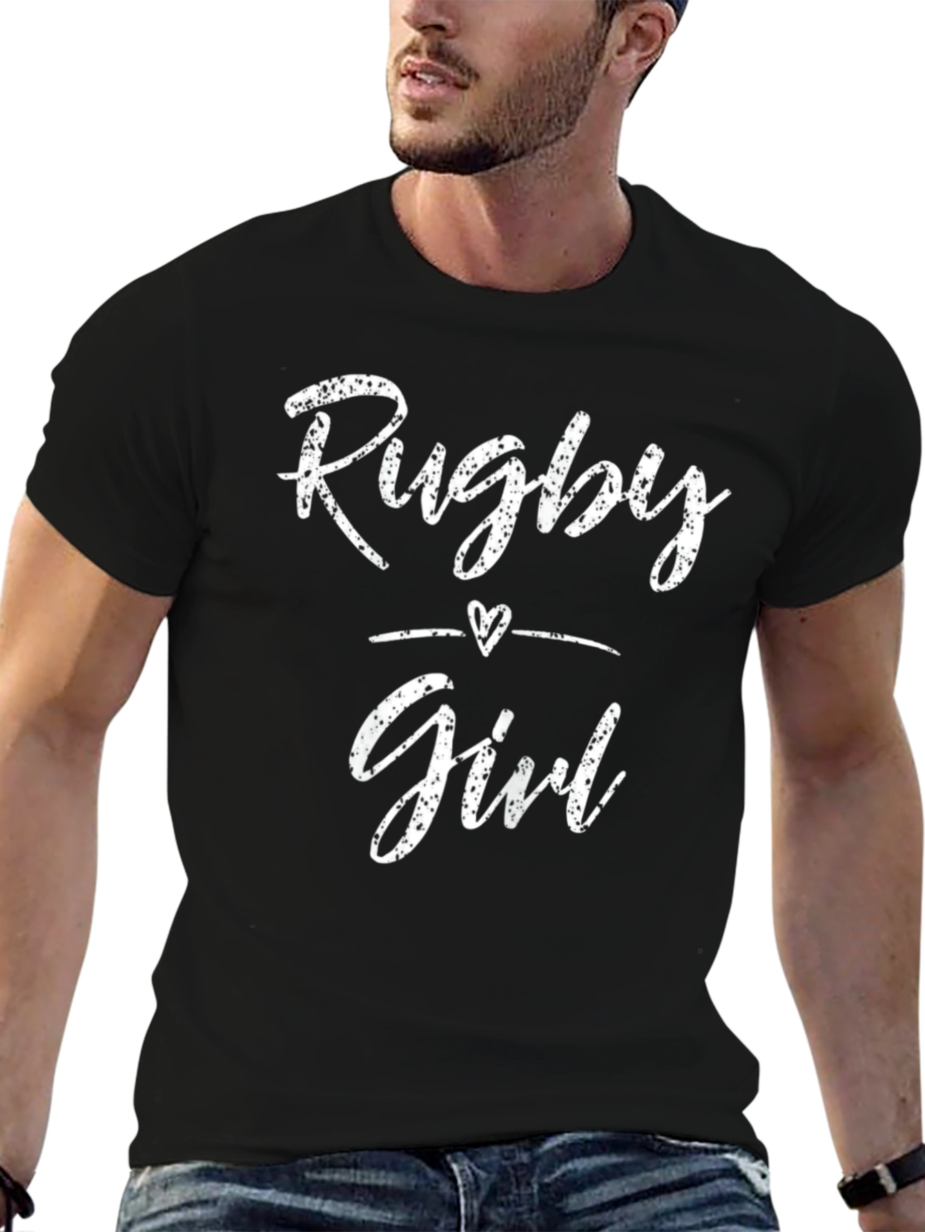 Rugby Girl T-Shirt - Black Stylish Design