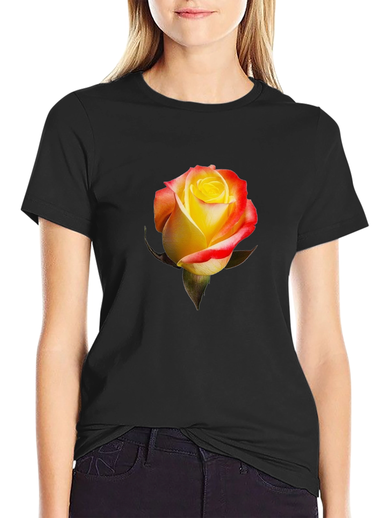 Rose Graphic T-Shirt - Stylish Floral Design