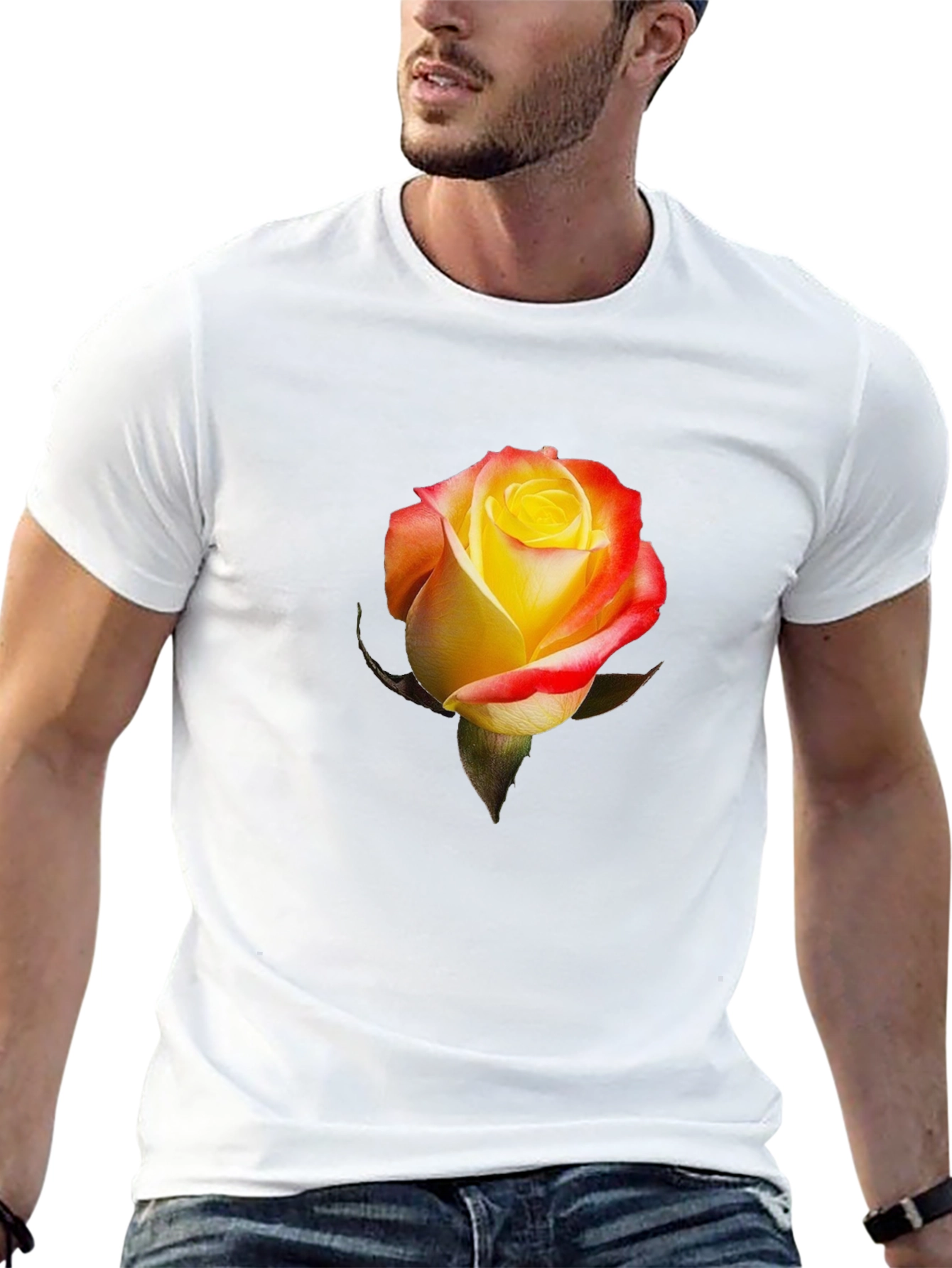 Rose Graphic T-Shirt - Stylish Floral Design
